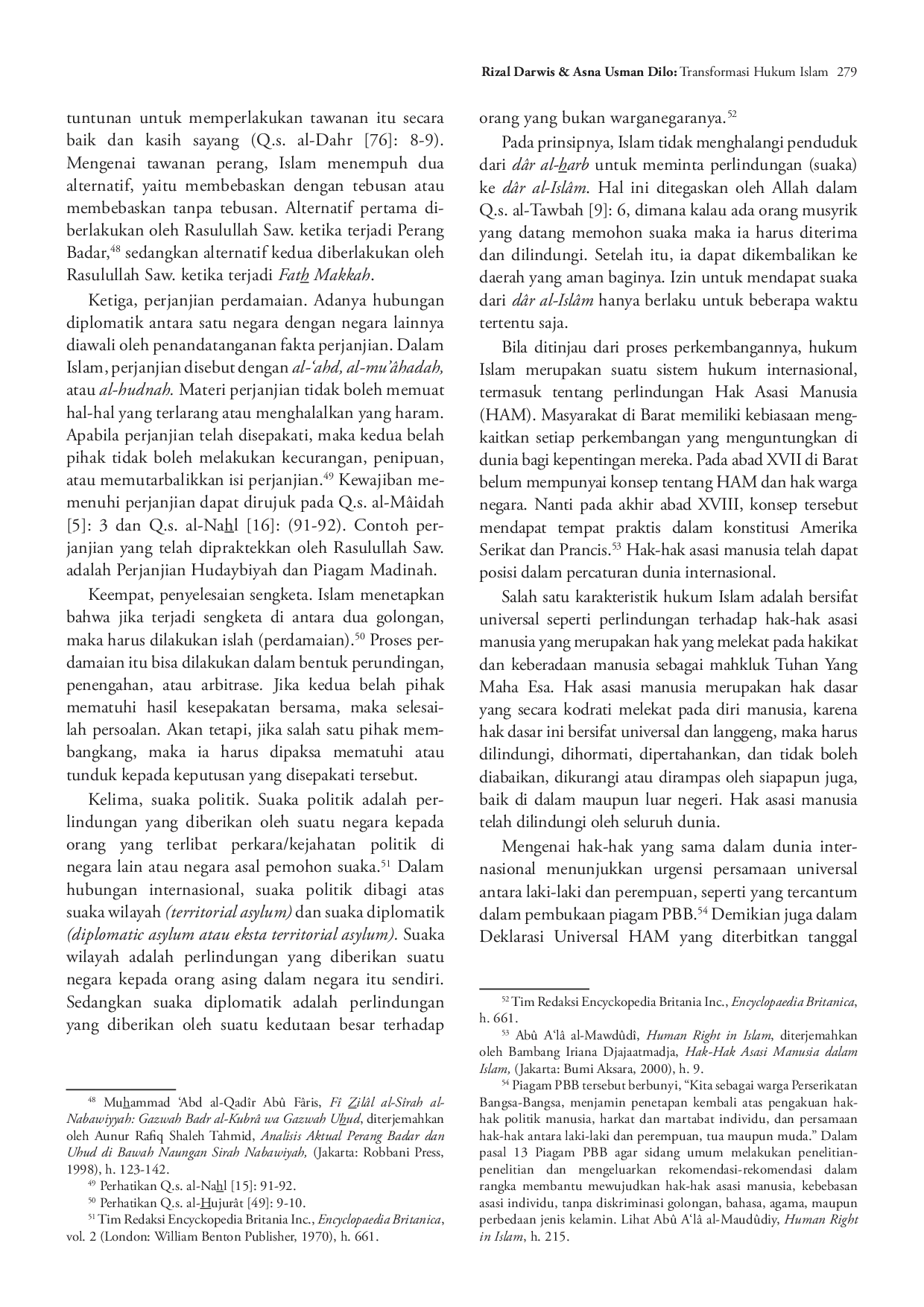 juris Transformasi Hukum Islam dalam Bentuk al Q n n al Duwal