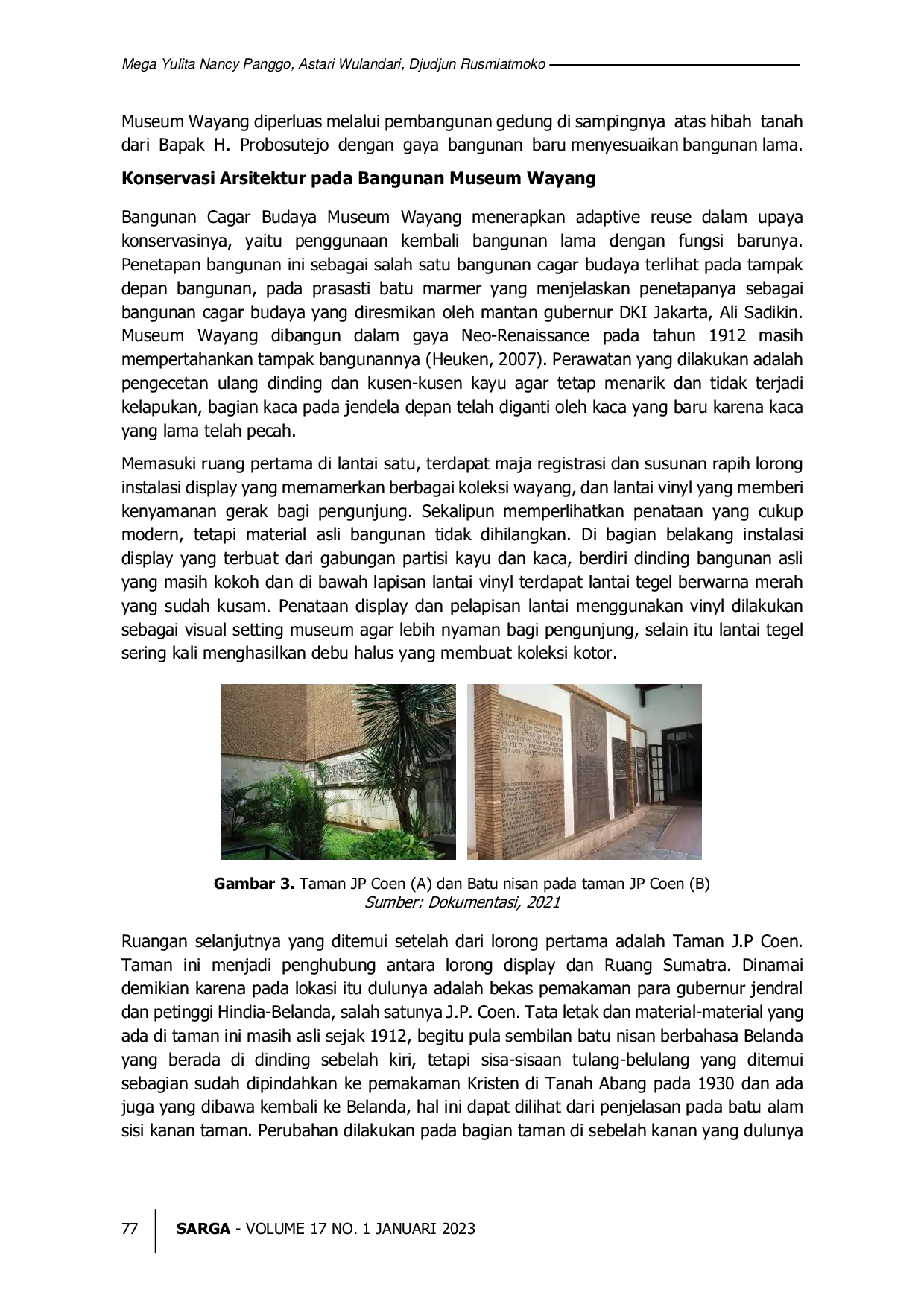 JURIS Konservasi Arsitektur Pada Bangunan Museum Wayang Jakarta