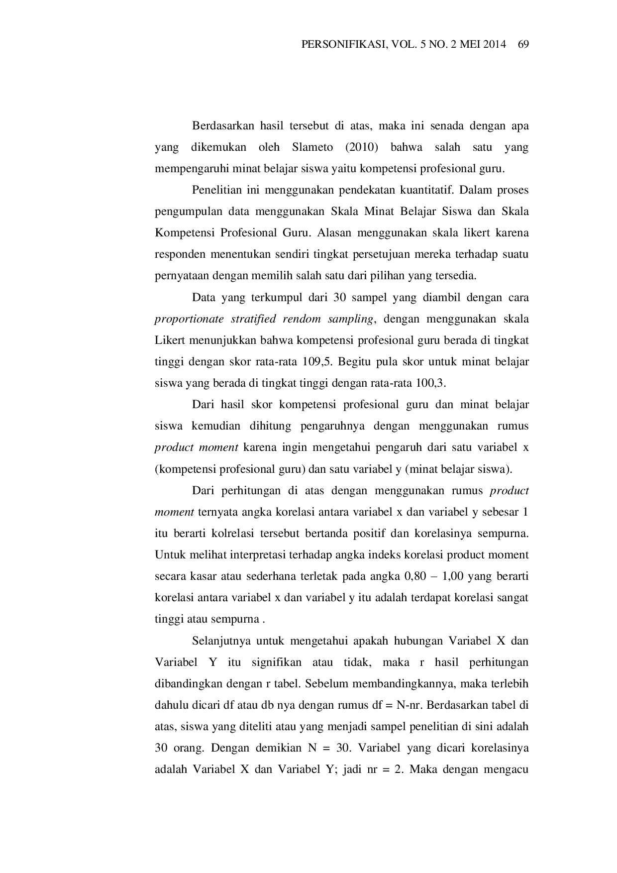 JURIS Pengaruh Kompetensi Profesional Guru Terhadap Minat Belajar Siswa SMP Islam Al Waroqot Pamekasan