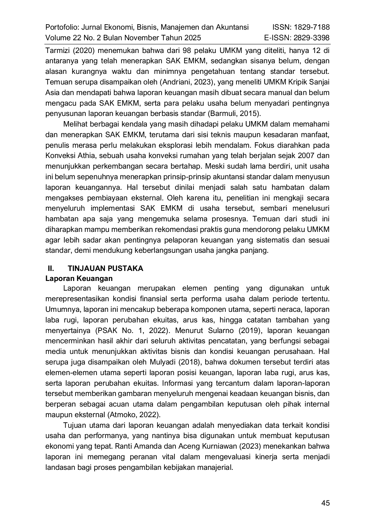 JURIS Analisis Penerapan Standar Akuntansi Keuangan Entitas Mikro Kecil Menengah Sak Emkm Studi Kasus Pada Umkm Konveksi Athia