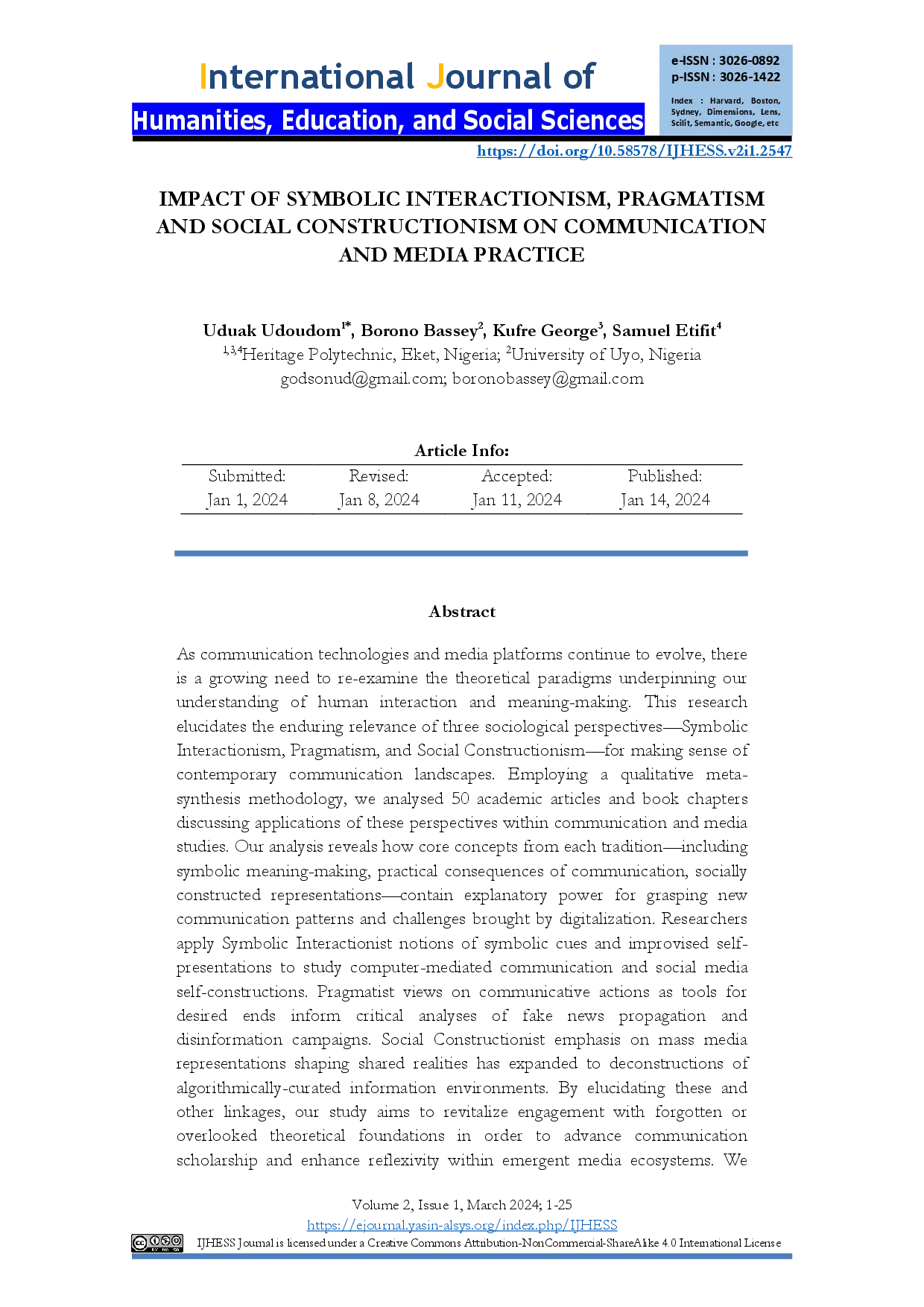 juris Impact of Symbolic Interactionism Pragmatism and Social Constructionism on Communication and Media Practice