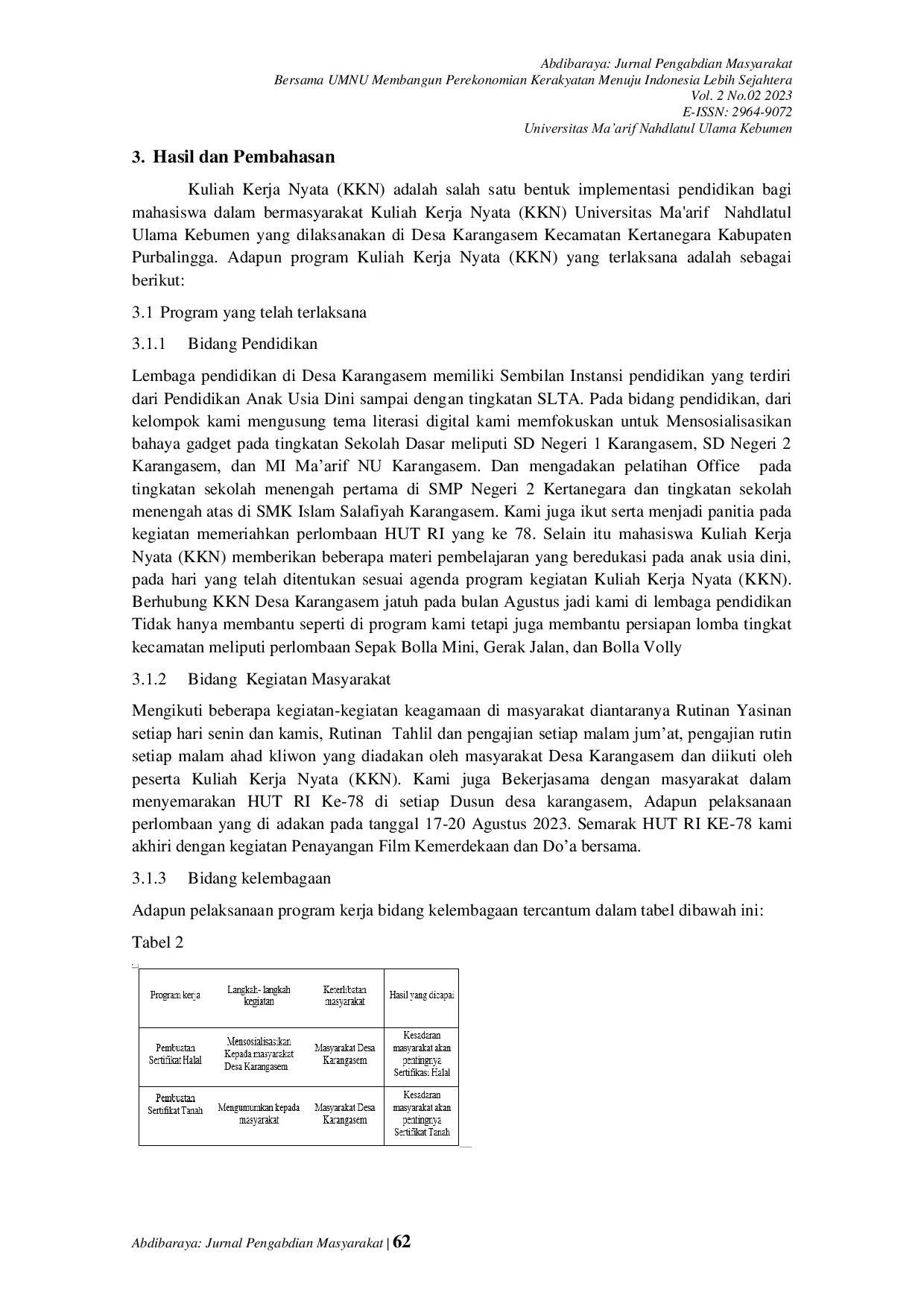 JURIS Bersama UMNU Membangun Perekonomian Kerakyatan Menuju Indonesia Lebih Sejahtera