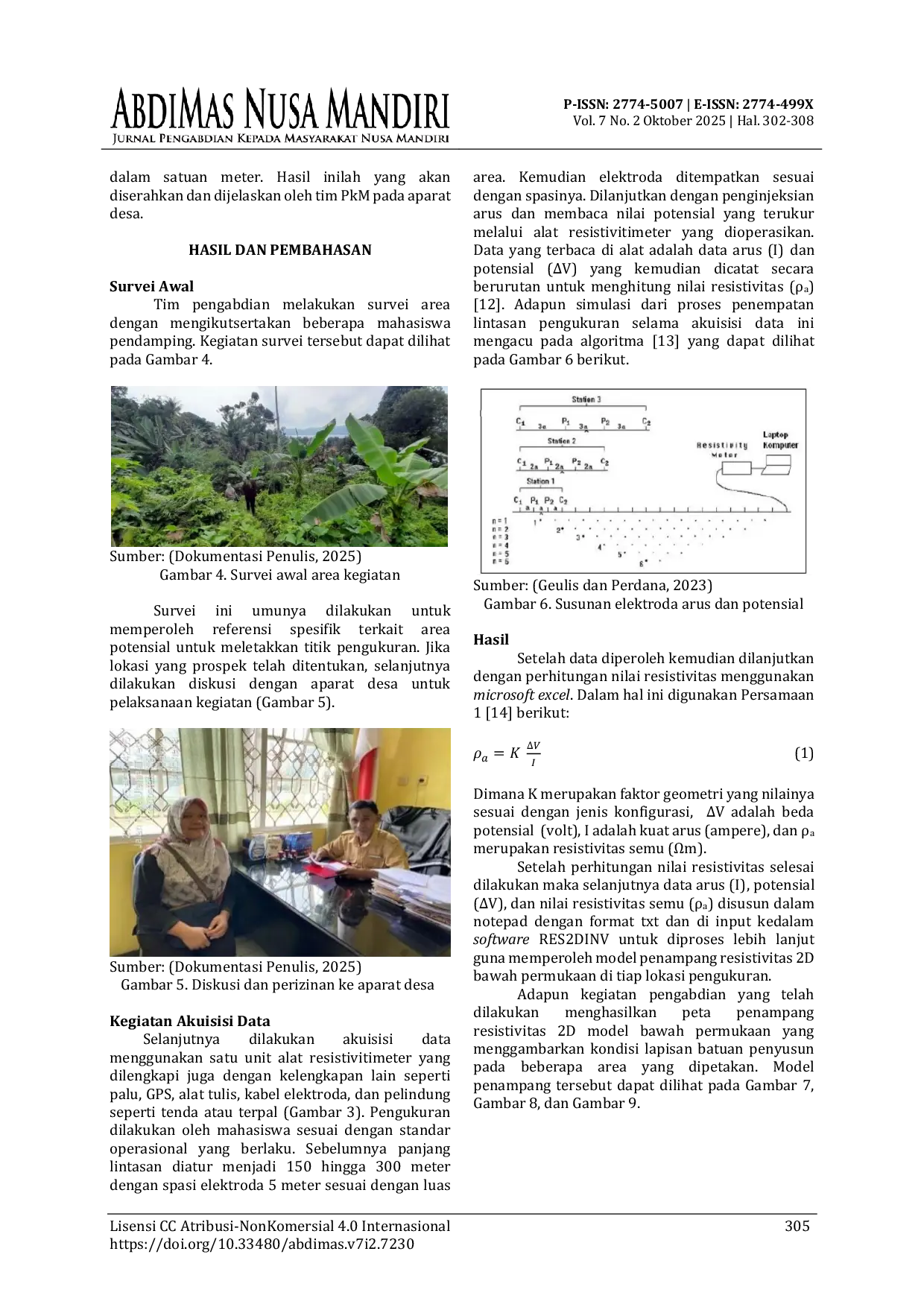 JURIS PEMANFAATAN APLIKASI GEOLISTRIK UNTUK IDENTIFIKASI POTENSI AIR TANAH DI DAERAH HILLA