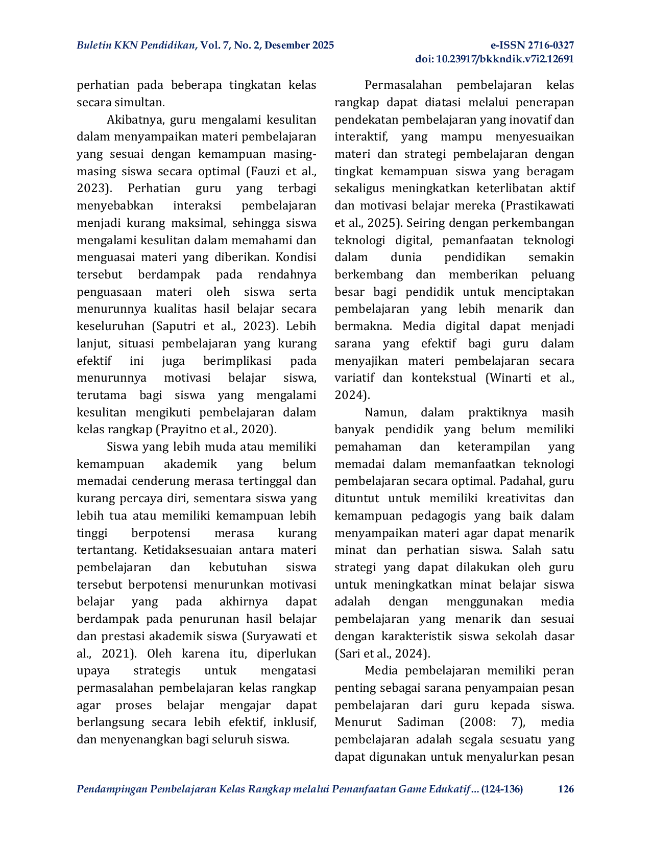 JURIS Pendampingan Pembelajaran Kelas Rangkap melalui Pemanfaatan Game Edukatif Blooket di Sanggar Bimbingan Malaysia