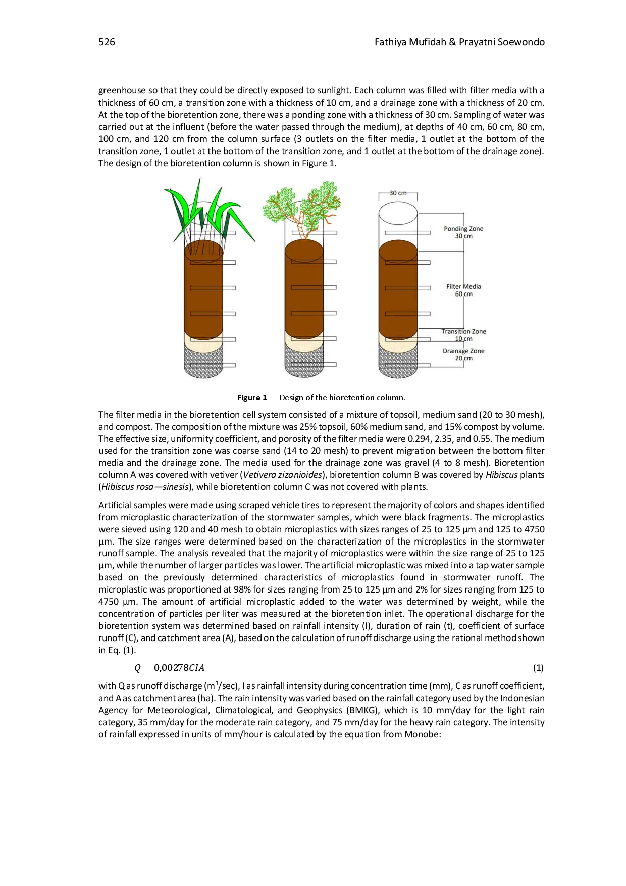 juris Microplastic Removal from Road Stormwater Runoff using Lab scale Bioretention Cell