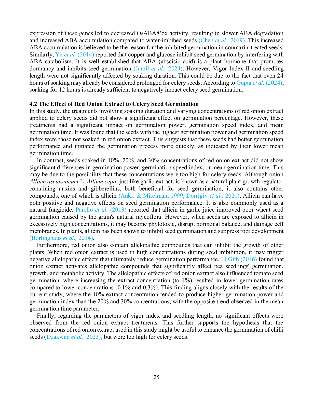 JURIS Effects of Soaking Duration and Red Onion Extract Concentration on Celery Seed Germination