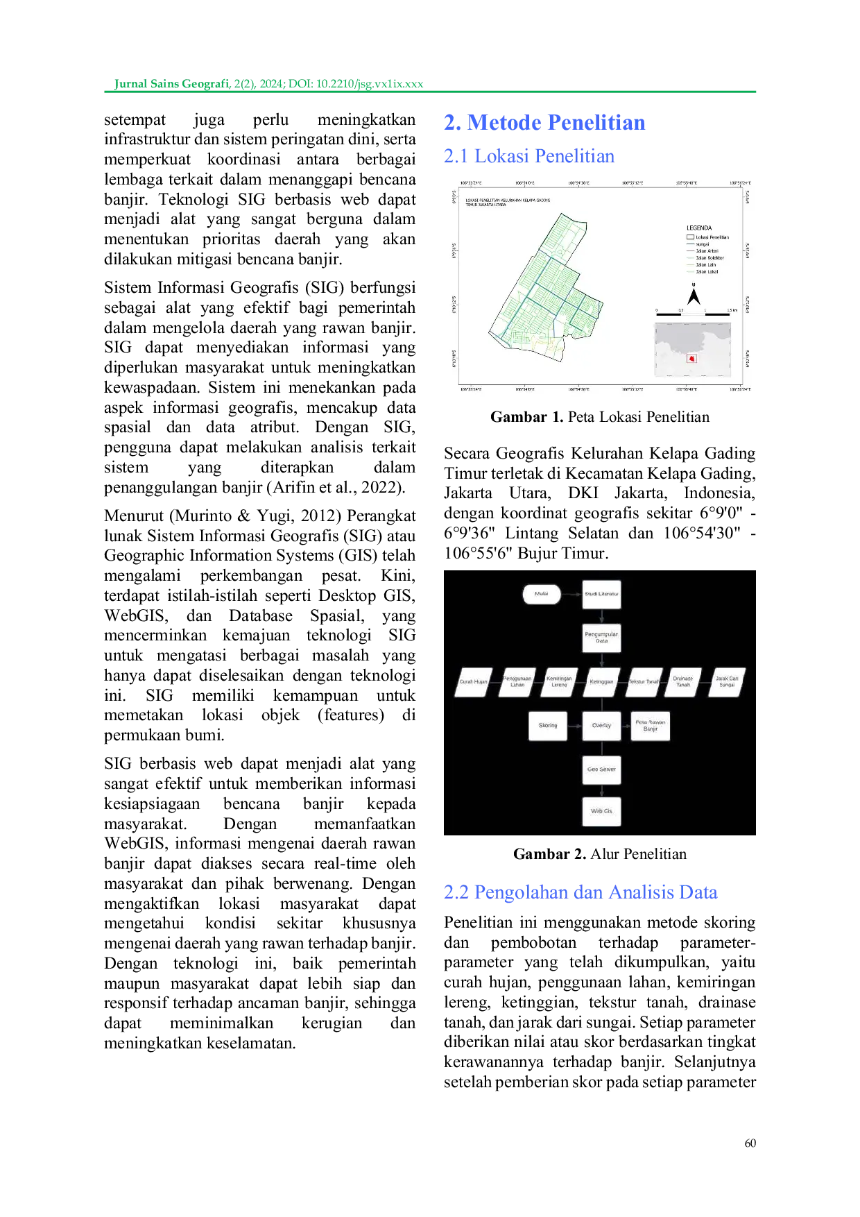 JURIS Pemanfaatan SIG Berbasis Web Sebagai Media Informasi Kerawanan Bencana Banjir di Kelurahan Kelapa Gading Timur Kota Jakarta Utara