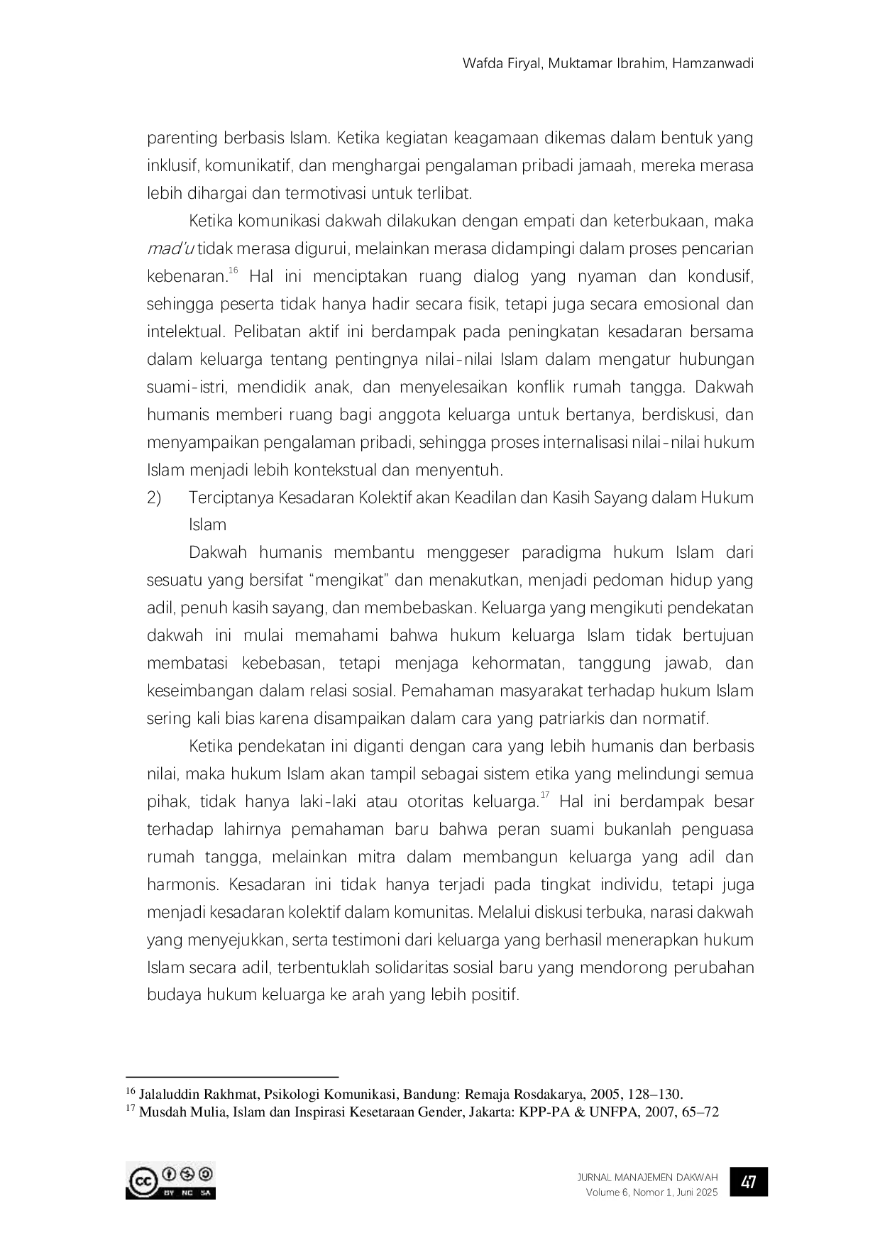 JURIS Manajemen Dakwah Humanis Sebagai Strategi Penyadaran Hukum Keluarga Islam Di Tengah Krisis Moral