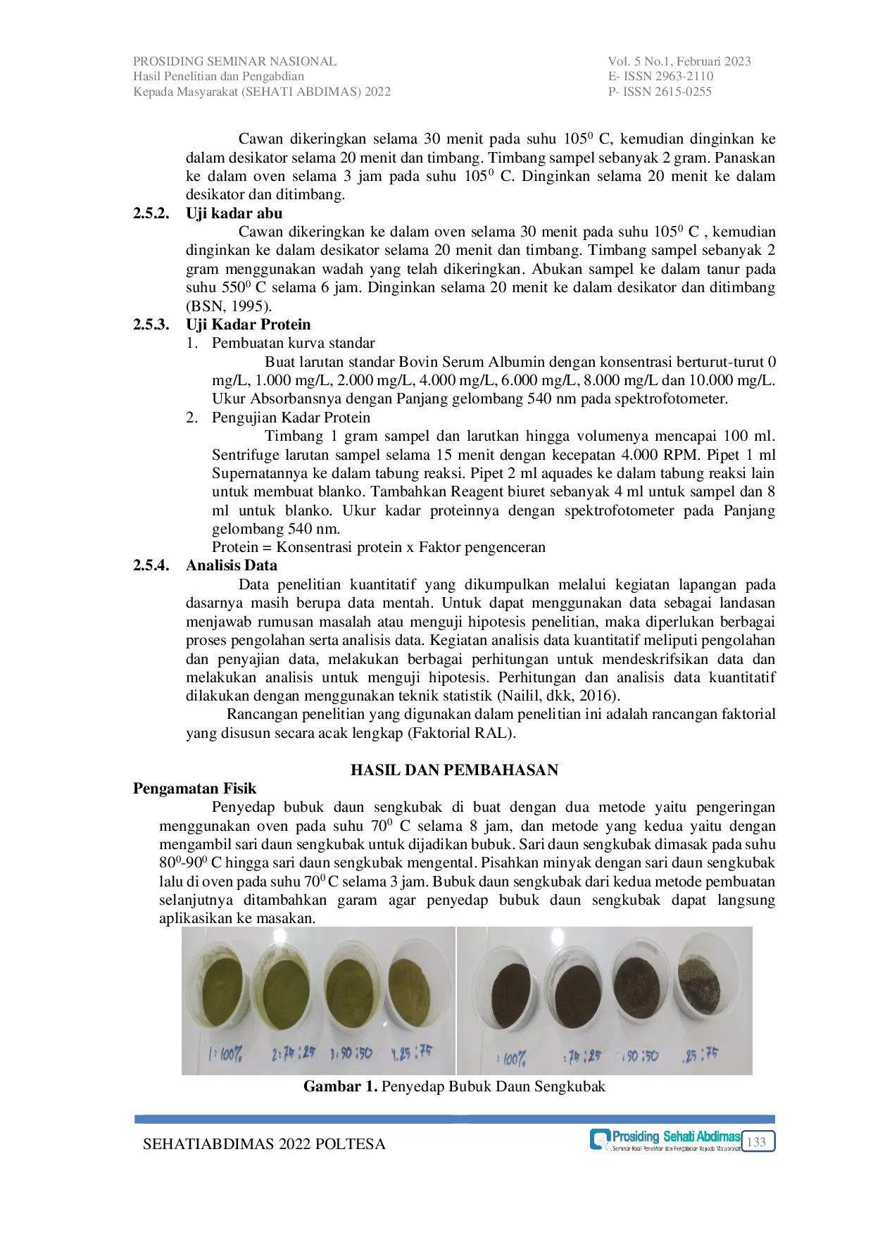 JURIS KARAKTERISTIK MUTU DAN ANALISIS ORGANOLEPTIK PENYEDAP BUBUK ALAMI DAUN SENGKUBAK Pycnarrhena cauliflora Diels