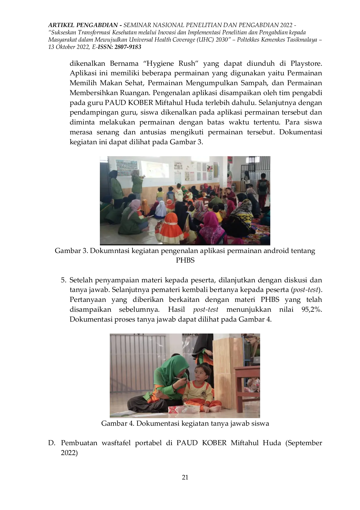 JURIS Edukasi Perilaku Hidup Bersih dan Sehat PHBS di PAUD Kober Miftahul Huda Tasikmalaya