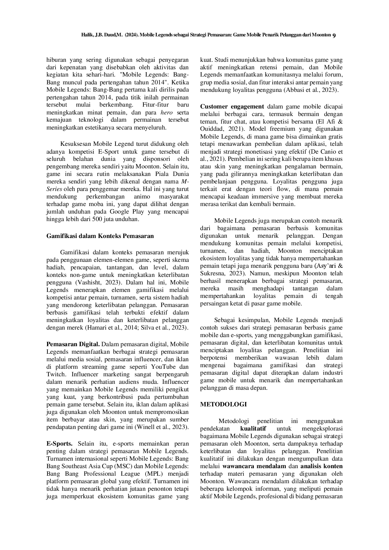 JURIS Mobile Legends sebagai Strategi Pemasaran Game Mobile Penarik Pelanggan dari Moonton