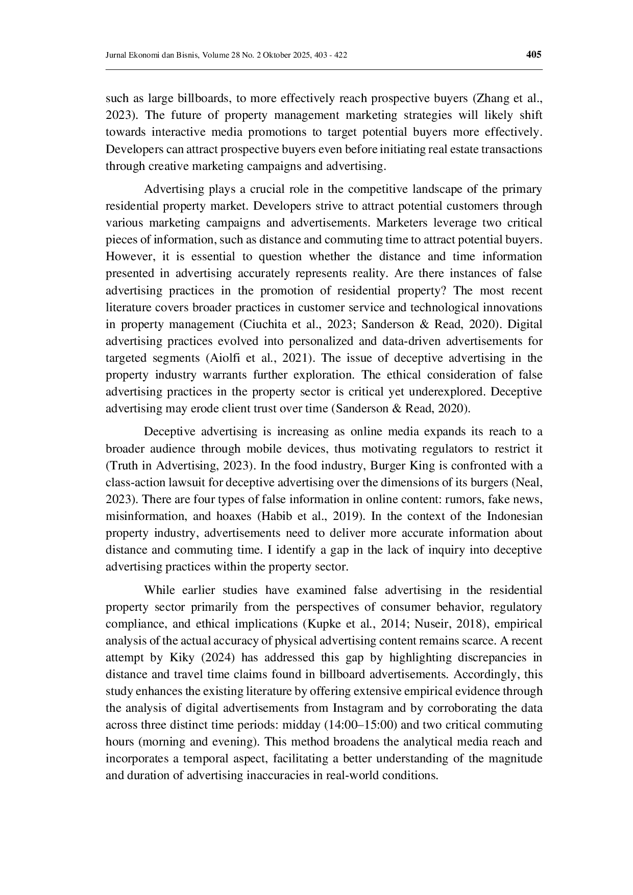JURIS From promises to reality Analyzing discrepancies in residential property advertisements in indonesia