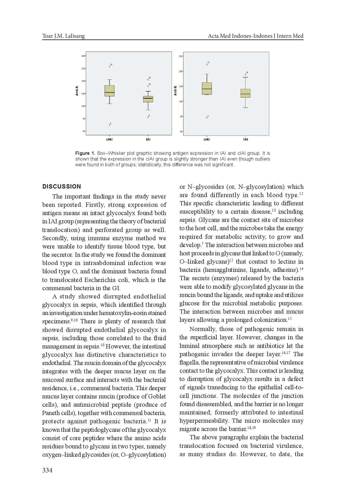 juris Intact Glycocalyx of Intestinal Mucosa in Intraabdominal Infection An Investigation Using Blood Group Antigen