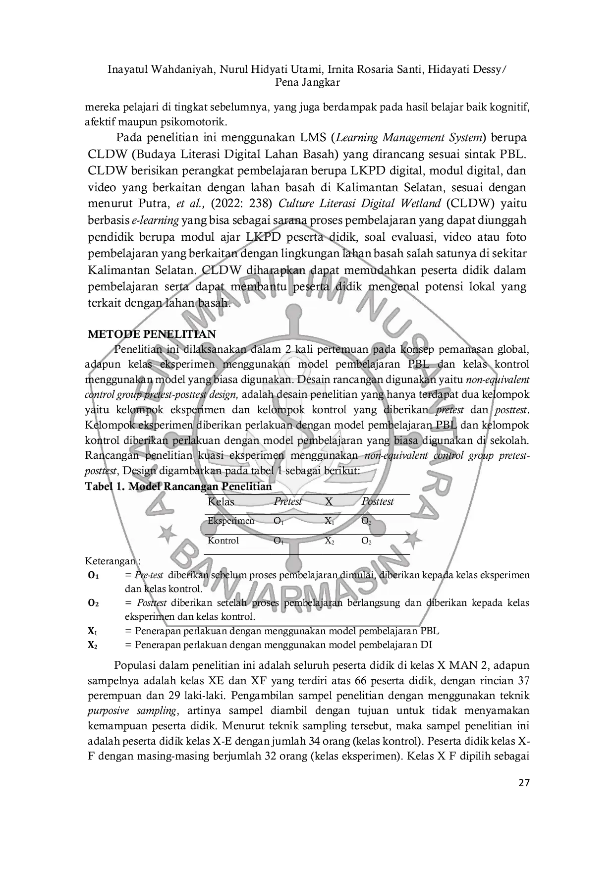 JURIS Sikap Tanggung Jawab dan Psikomotorik Melalui Implementasi Model Problem Based Learning PBL Berbasis Budaya Literasi Digital Lahan Basah CLDW Materi Pemanasan Global