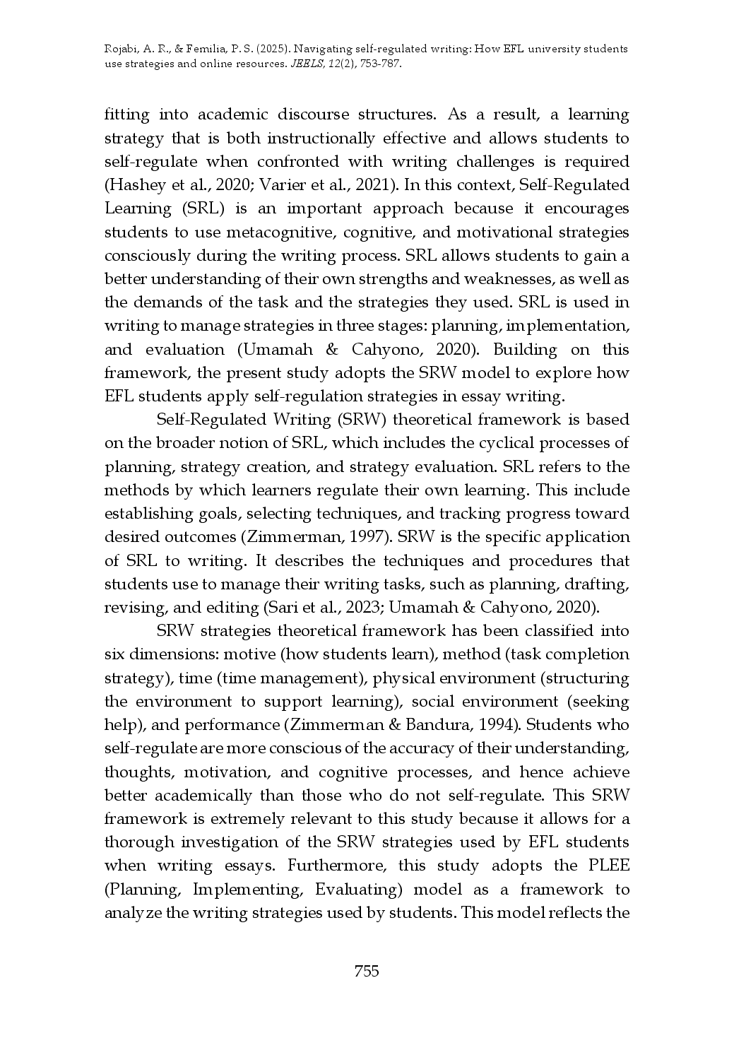juris Navigating Self Regulated Writing How EFL University Students Use Strategies and Online Resources