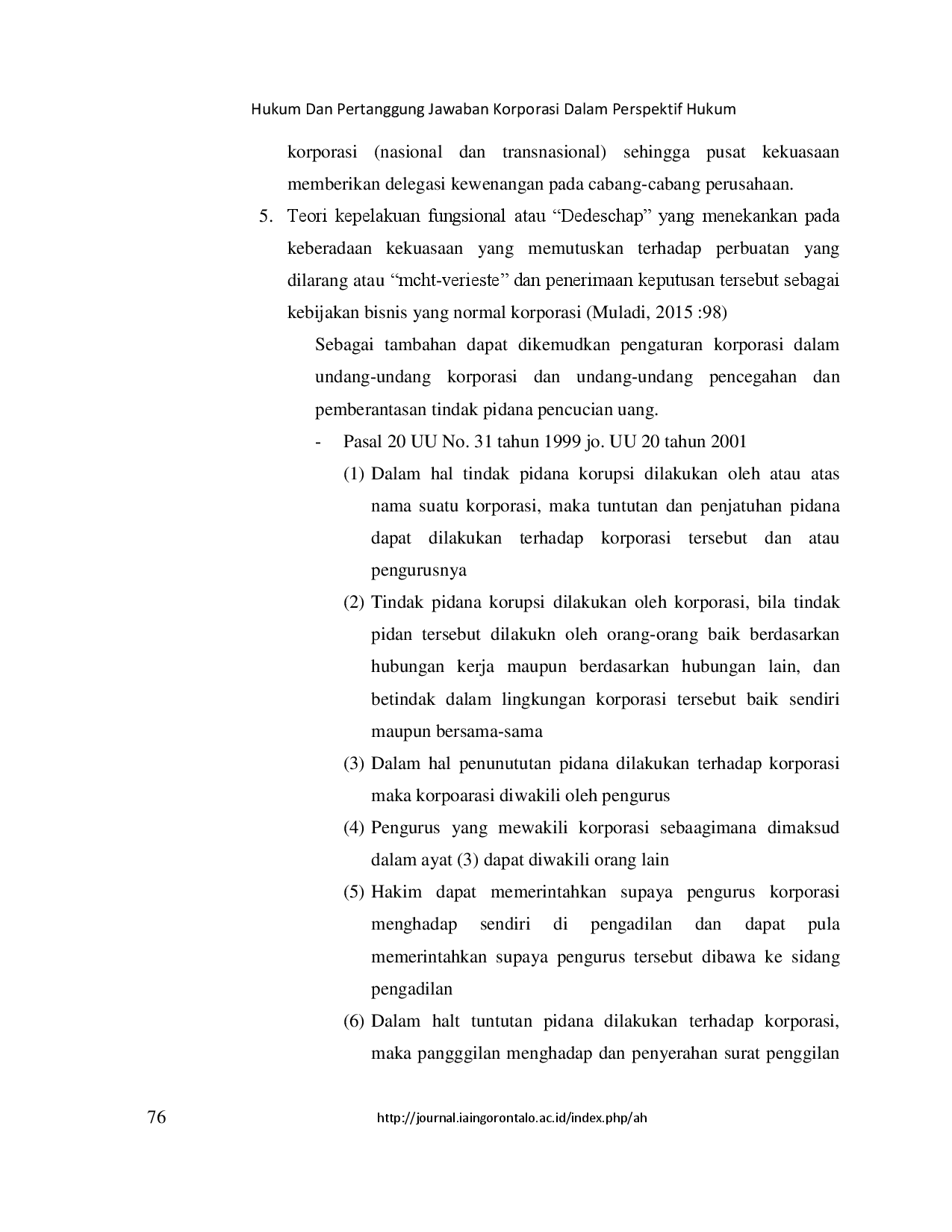 juris Hukum Dan Pertanggung Jawaban Korporasi Dalam Perspektif Hukum