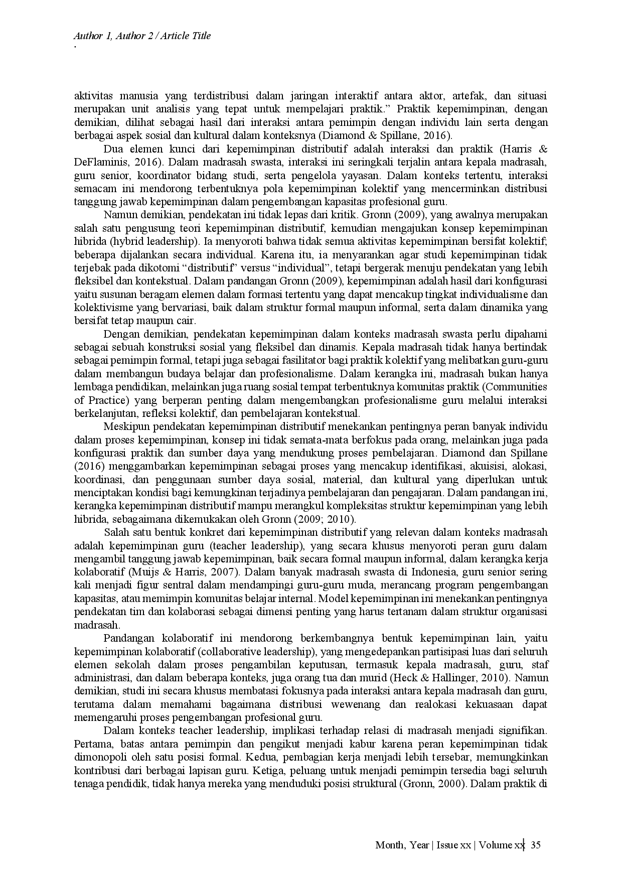 juris Pengaruh Kepemimpinan Terhadap Pengembangan Profesional Guru Madrasah Swasta Di Indonesia