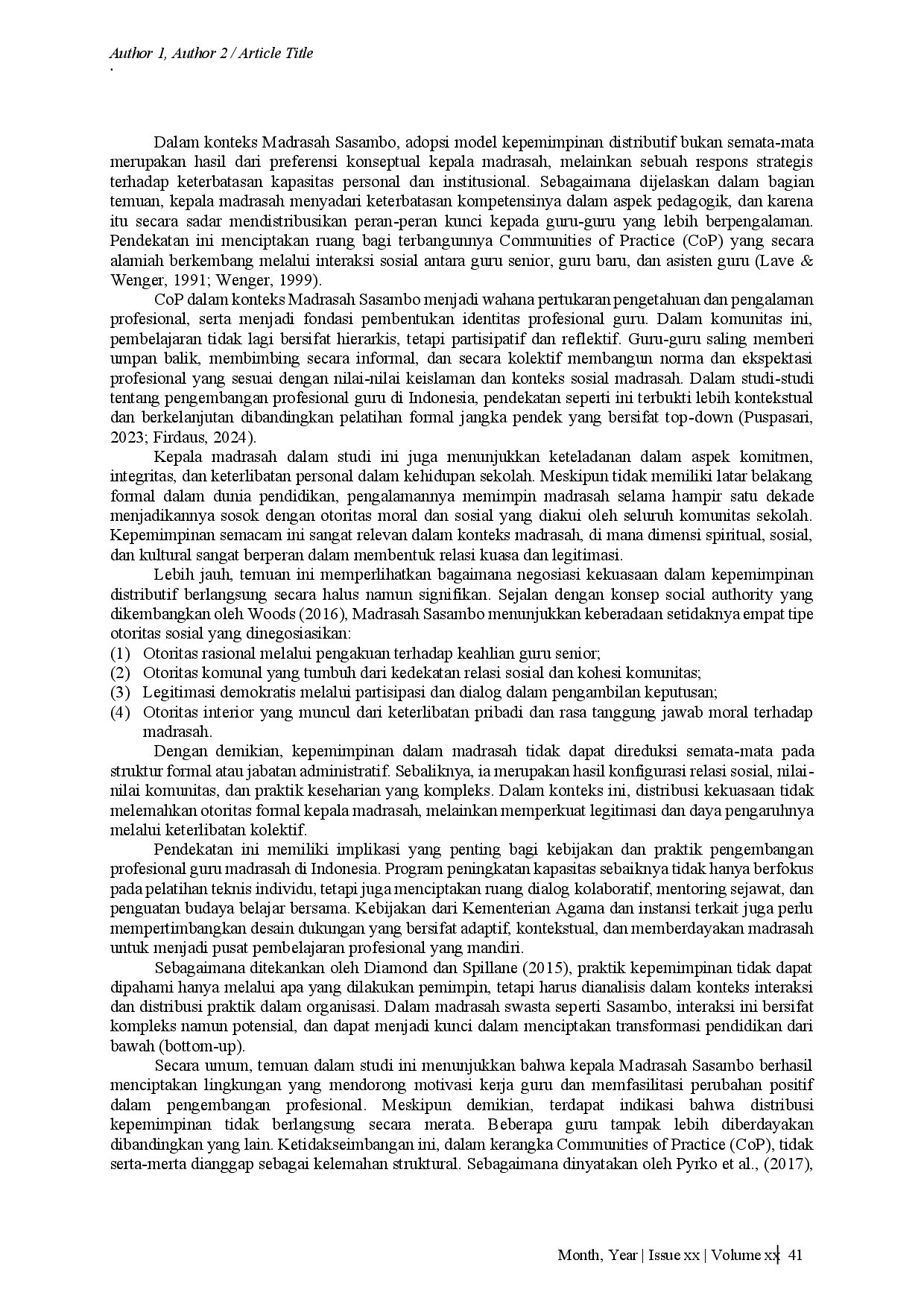 juris Pengaruh Kepemimpinan Terhadap Pengembangan Profesional Guru Madrasah Swasta Di Indonesia