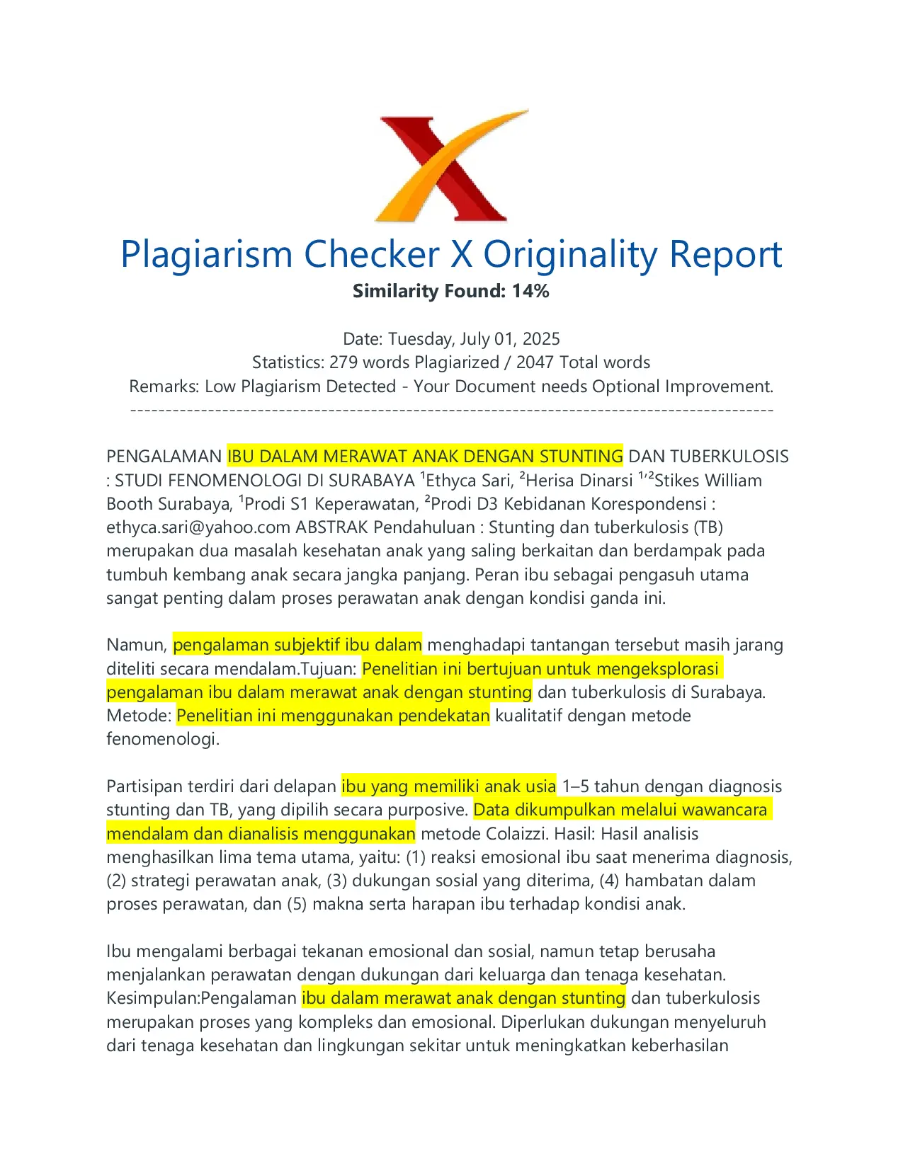 JURIS Pengalaman Ibu Dalam Merawat Anak Dengan Stunting Dan Tuberkulosis Studi Fenomenologi Di Surabaya