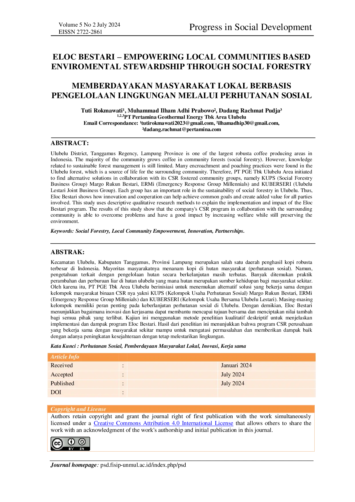 JURIS Memberdayakan Masyarakat Lokal Berbasis Pengelolaan Lingkungan Melalui Perhutanan Sosial