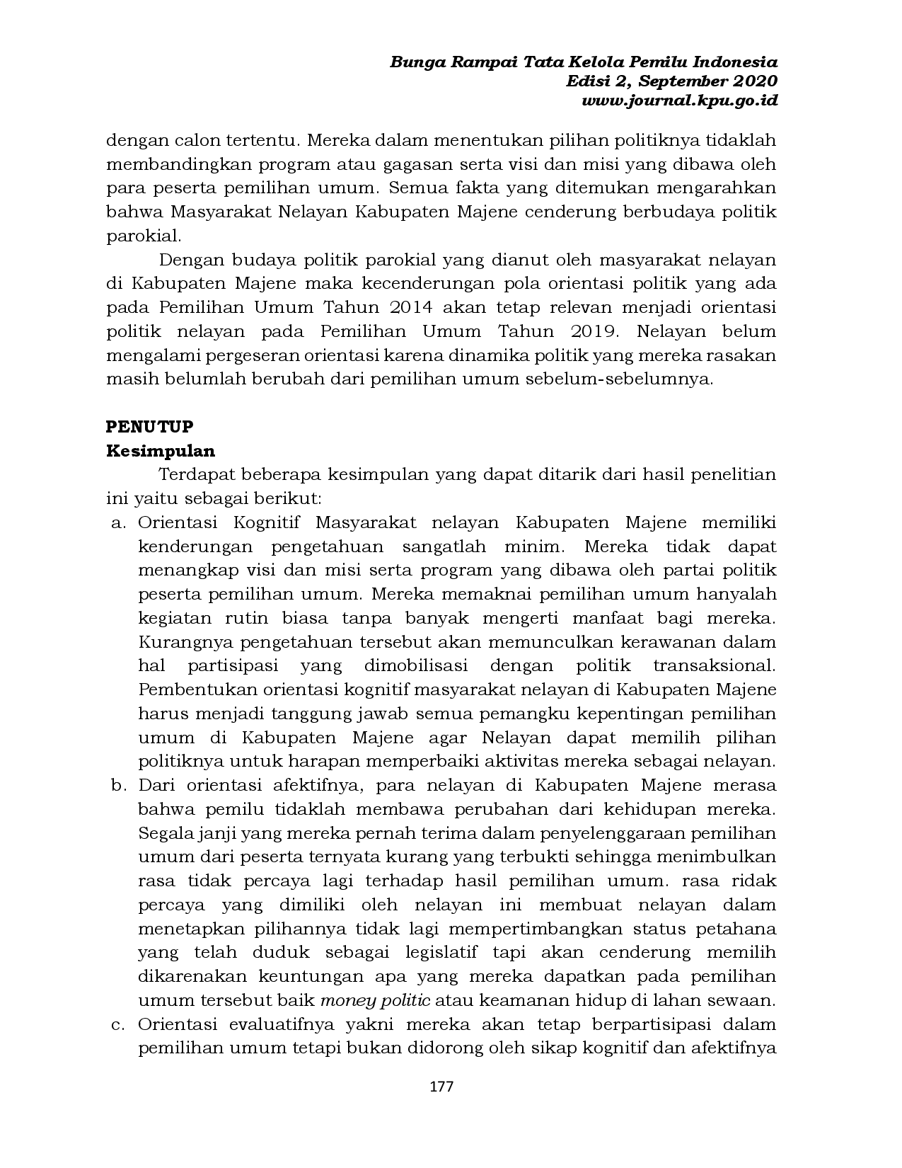 juris Rasionalitas Orientasi Politik Masyarakat Nelayan Kabupaten Majene Pada Pemilihan Umum Legislatif