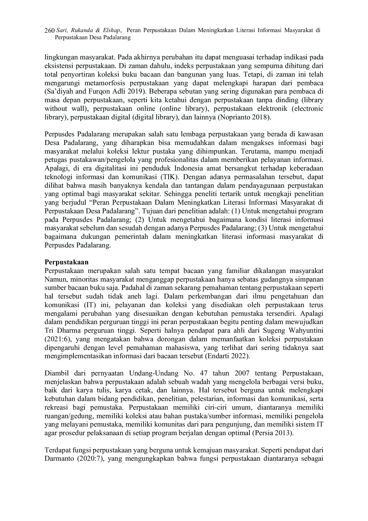 JURIS Peran Perpustakaan Dalam Meningkatkan Literasi Informasi Masyarakat Di Perpustakaan Desa Padalarang