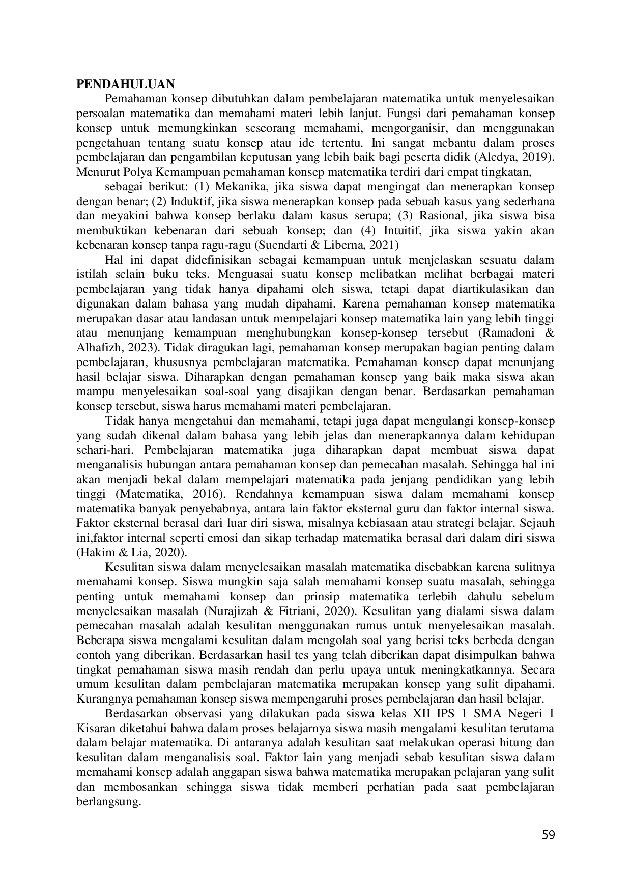 juris Analisis Kemampuan Pemahaman Konsep Matematis Pada Materi Statistika Di Sekolah Menengah Atas Klas 12