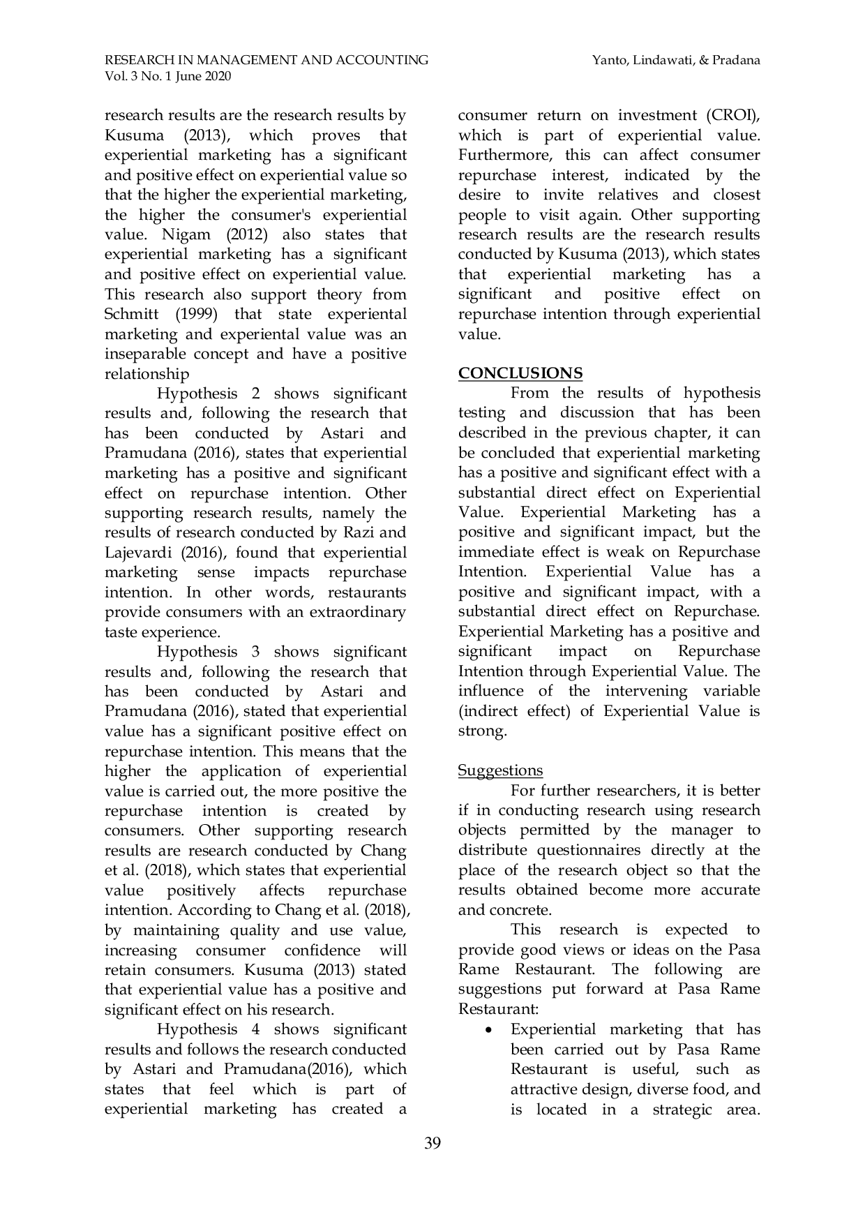 JURIS Experiential Marketing Dan Experiential Value Bagaimana Dampaknya Terhadap Niat Pembelian Ulang Konsumen