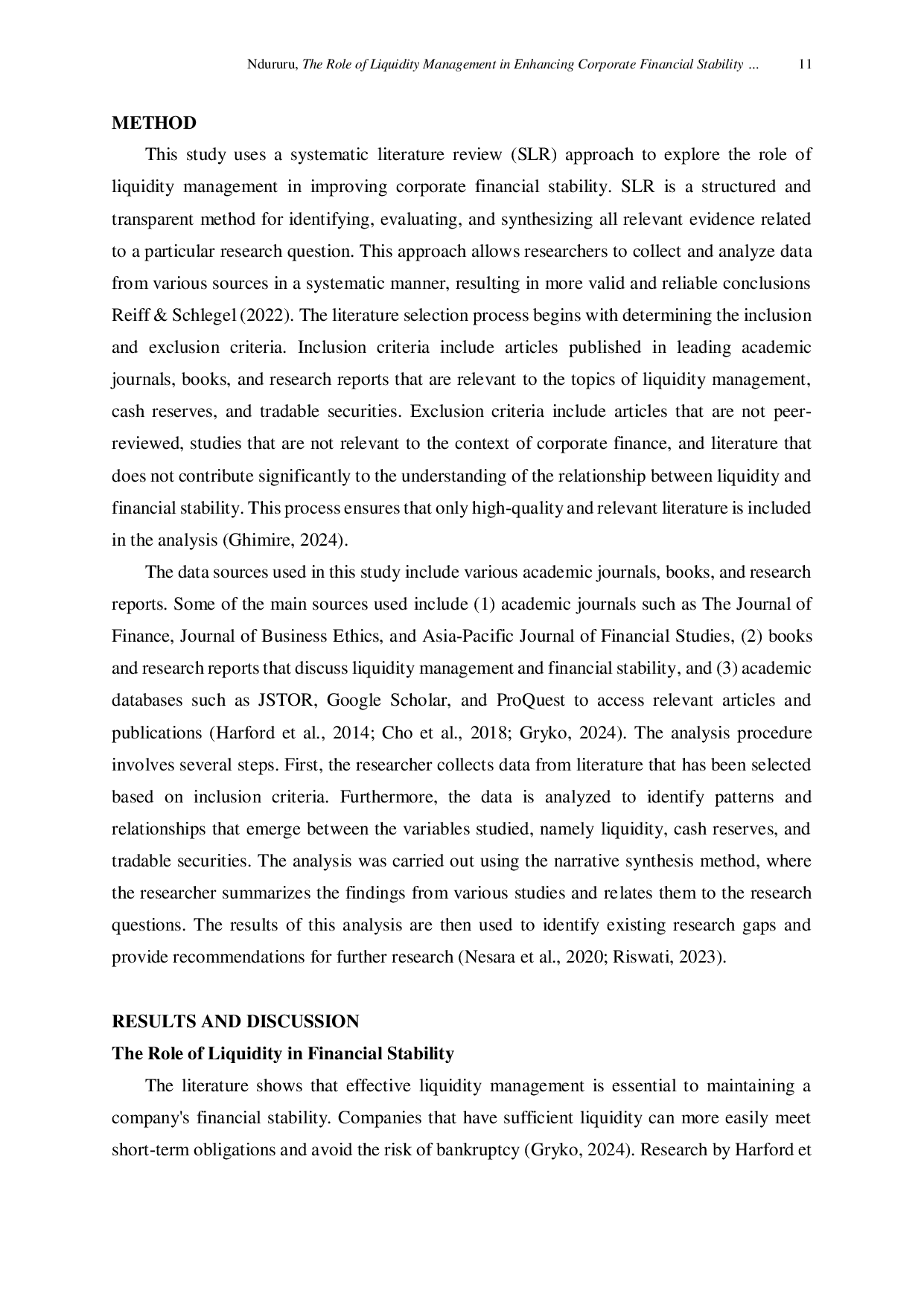 JURIS The Role of Liquidity Management in Enhancing Corporate Financial Stability a Systematic Literature Review on Cash Reserves and Marketable Securities Strategies