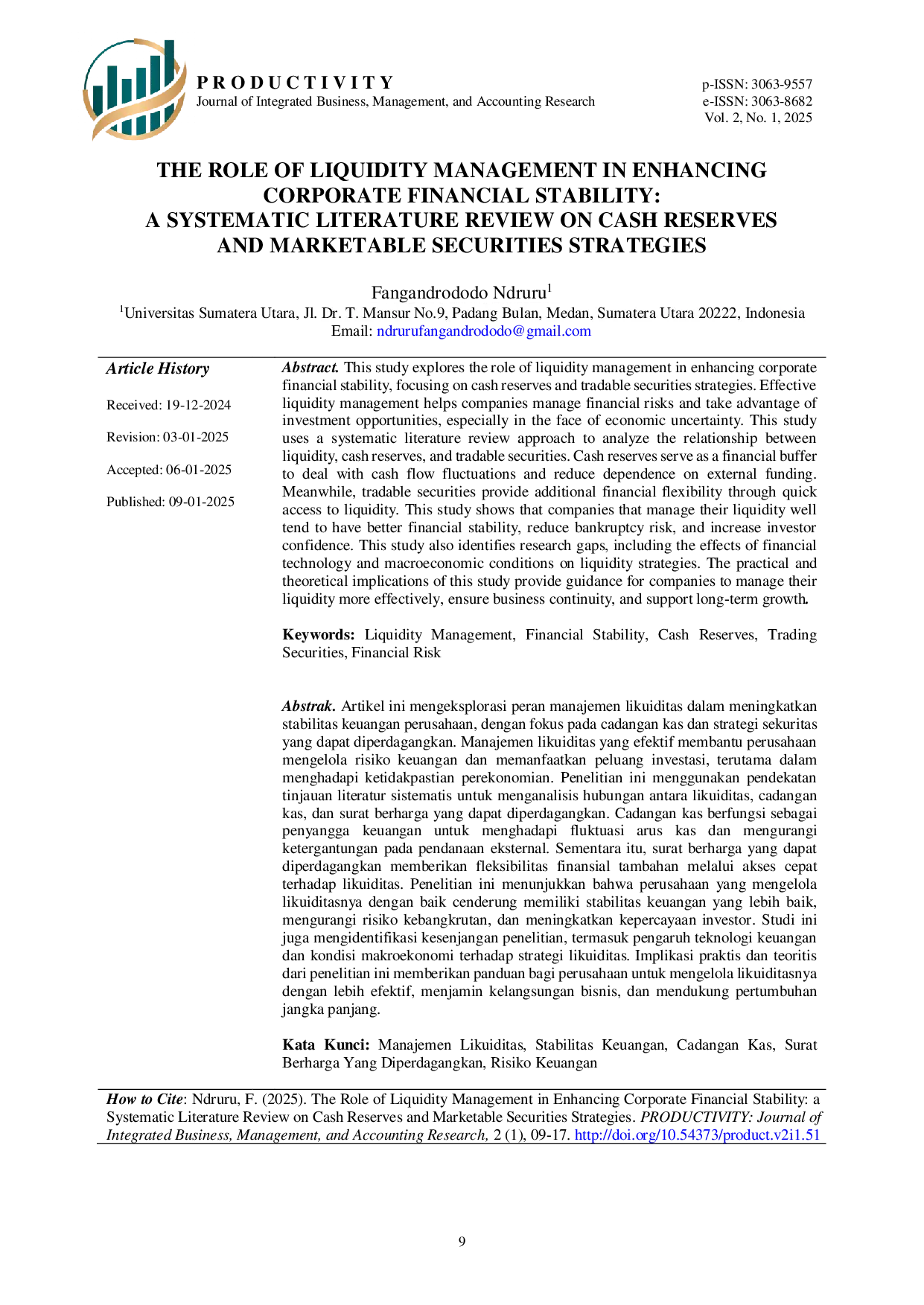 JURIS The Role of Liquidity Management in Enhancing Corporate Financial Stability a Systematic Literature Review on Cash Reserves and Marketable Securities Strategies