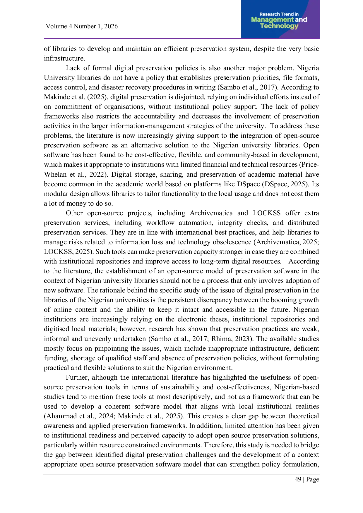 JURIS Digital Preservation Challenges in Nigerian University Libraries and the Development of an Open Source Preservation Software Model