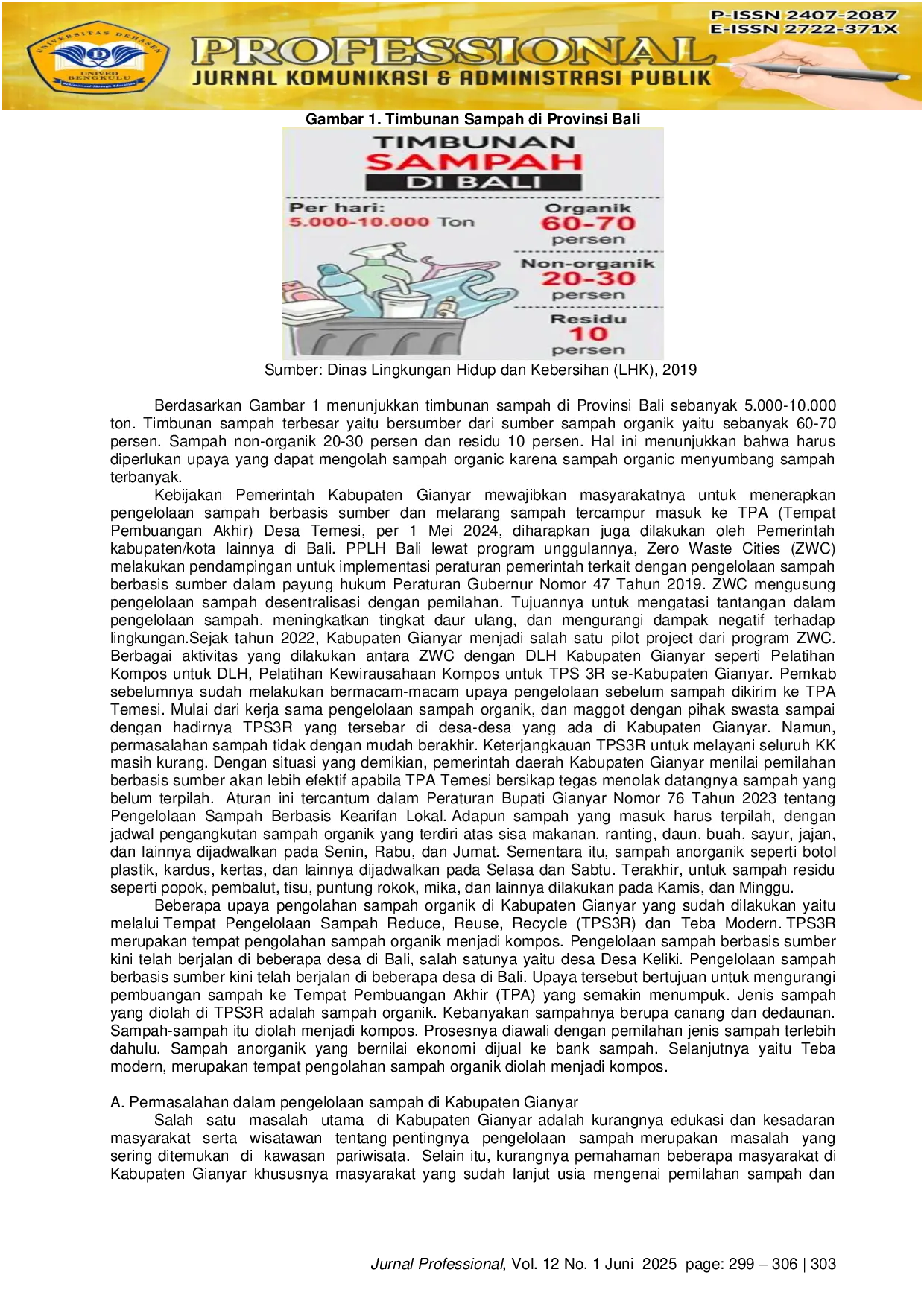 JURIS Pengelolaan Sampah Dalam Mendukung Pengembangan Pariwisata Berkelanjutan Di Kabupaten Gianyar