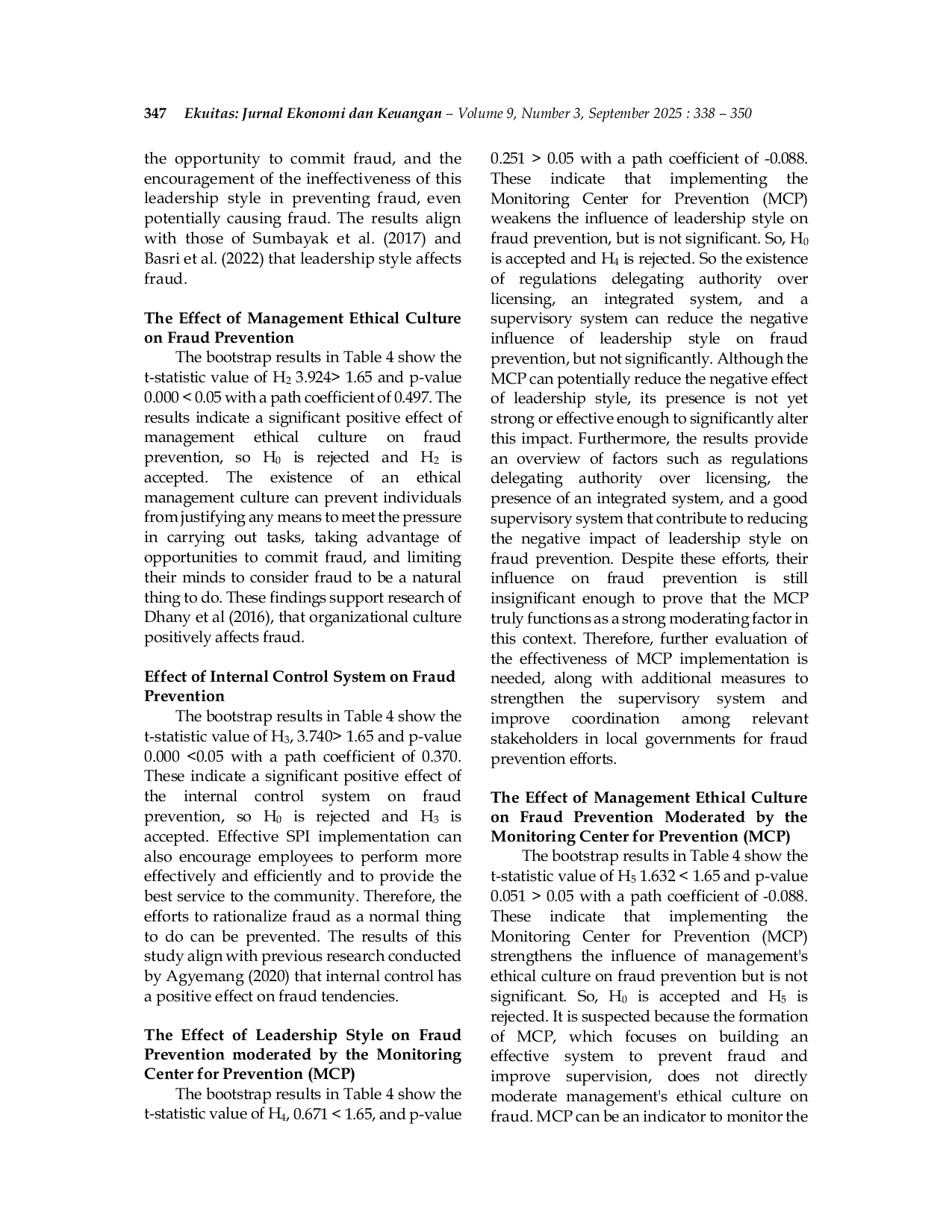 JURIS Implementation Of The Monitoring Center For Prevention As A Moderating Determinant Of Fraud Prevention
