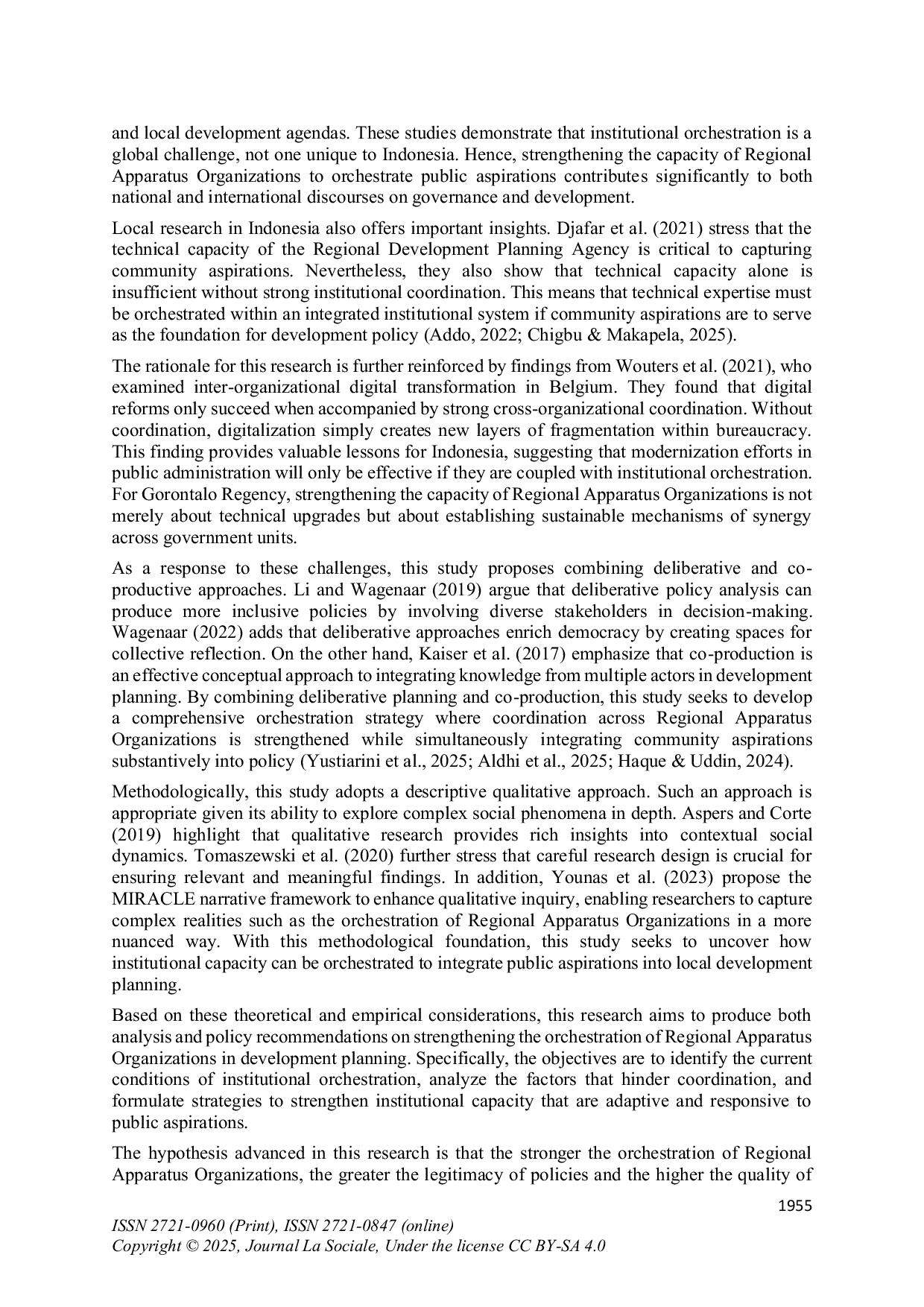 JURIS Orchestration of Regional Government Organization Capacity to Strengthen Public Aspiration Oriented Development Planning