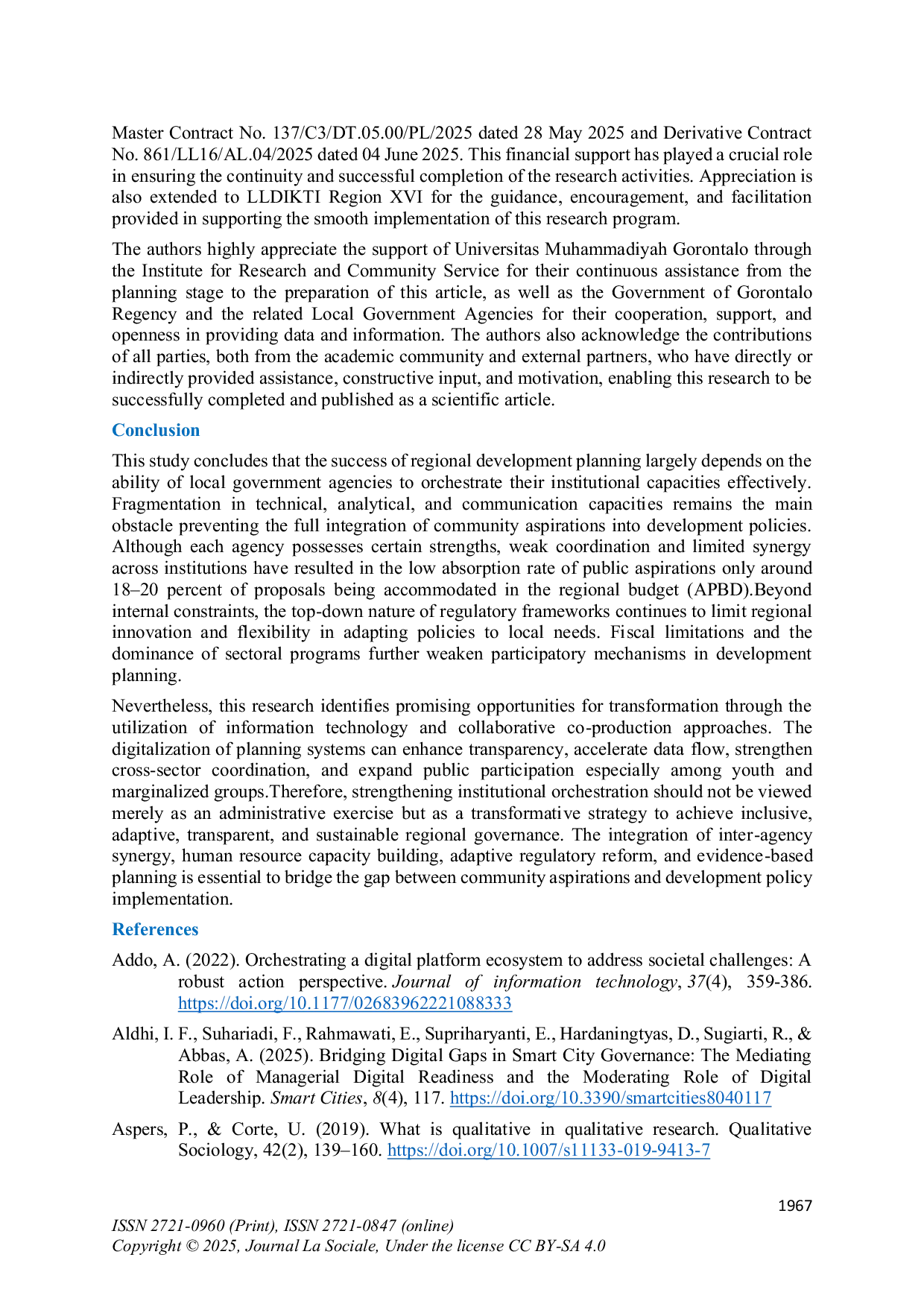 JURIS Orchestration of Regional Government Organization Capacity to Strengthen Public Aspiration Oriented Development Planning