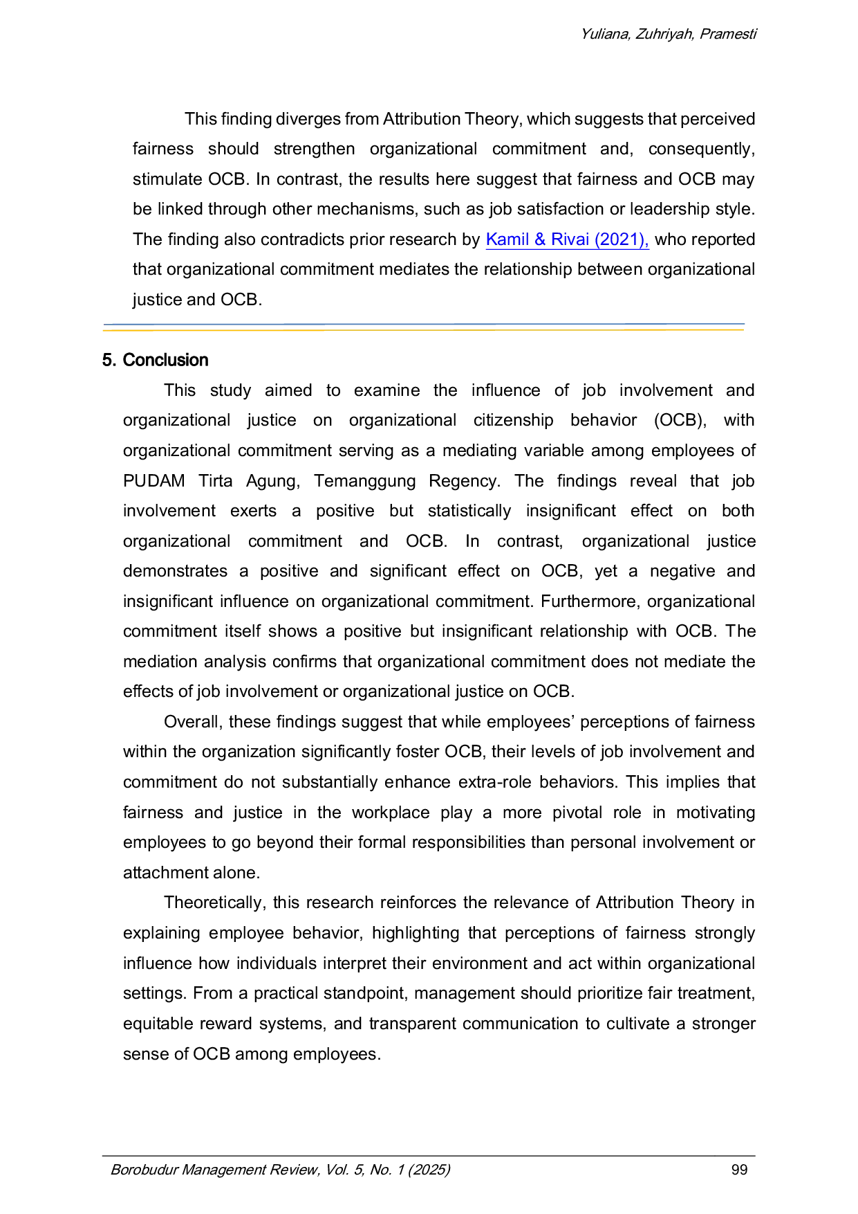 JURIS The Effect of Job Involence and Organizational Justice on Organizational Citizenship Behavior with Organizational Commitment as a Mediating Variable