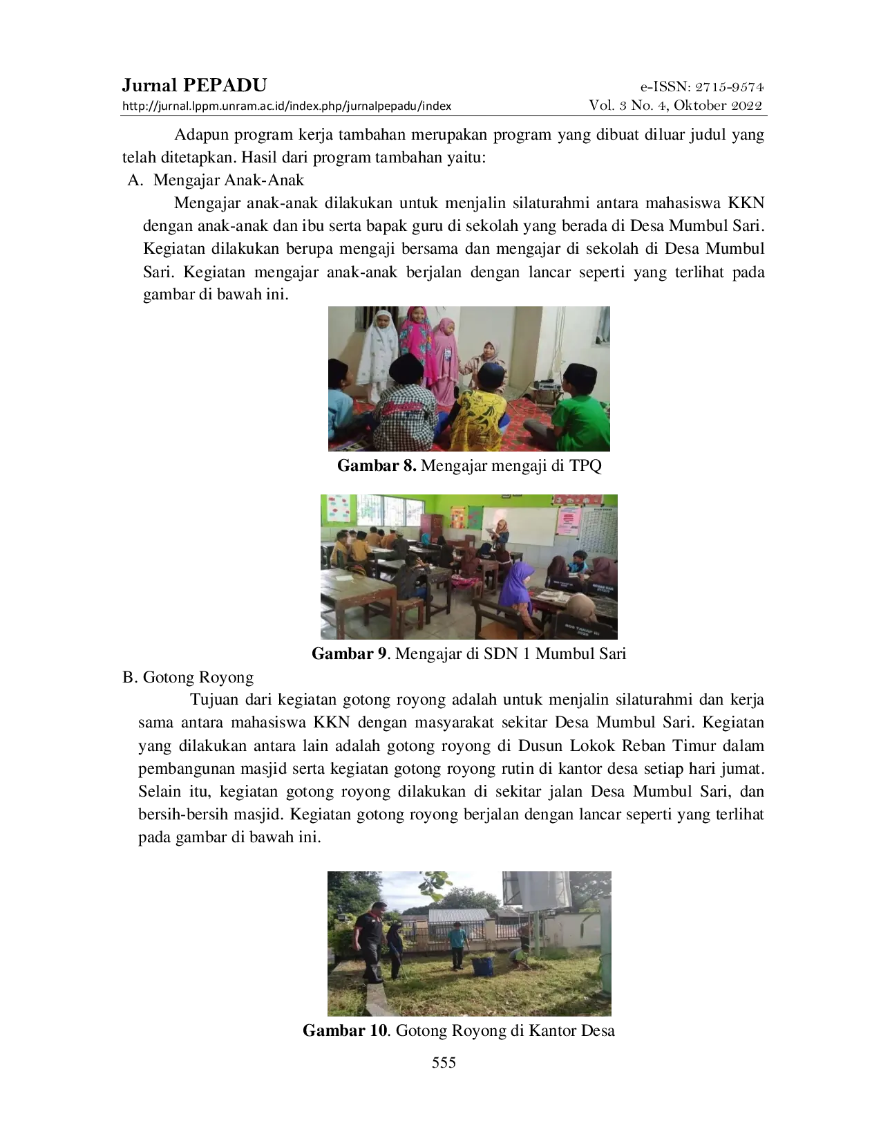 JURIS Penerapan Model Usaha Tani Sehat Tanaman Pangan Dan Hortikultura Di Desa Mumbul Sari Kecamatan Bayan Kabupaten Lombok Utara