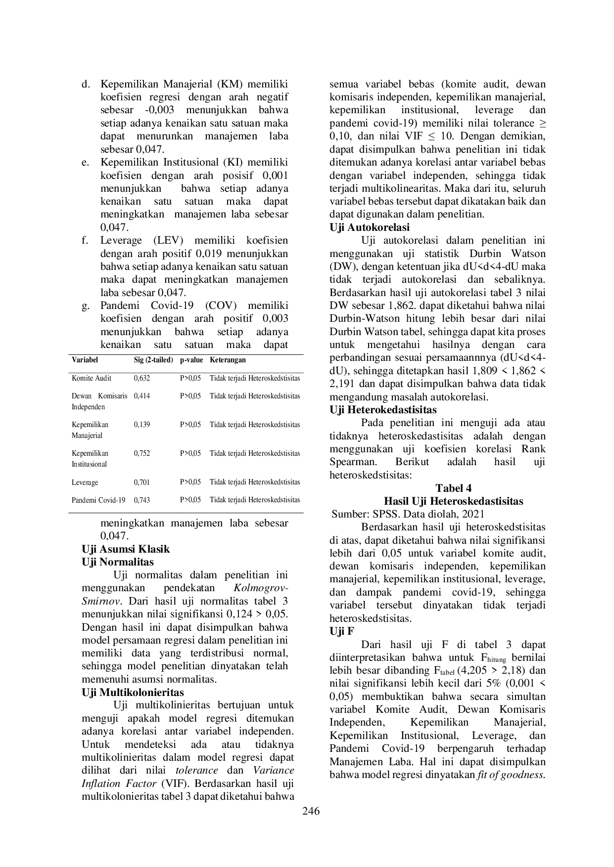 JURIS Pengaruh Mekanisme Good Corporate Governance Leverage Dan Dampak Pandemi Covid 19 Terhadap Manajemen Laba