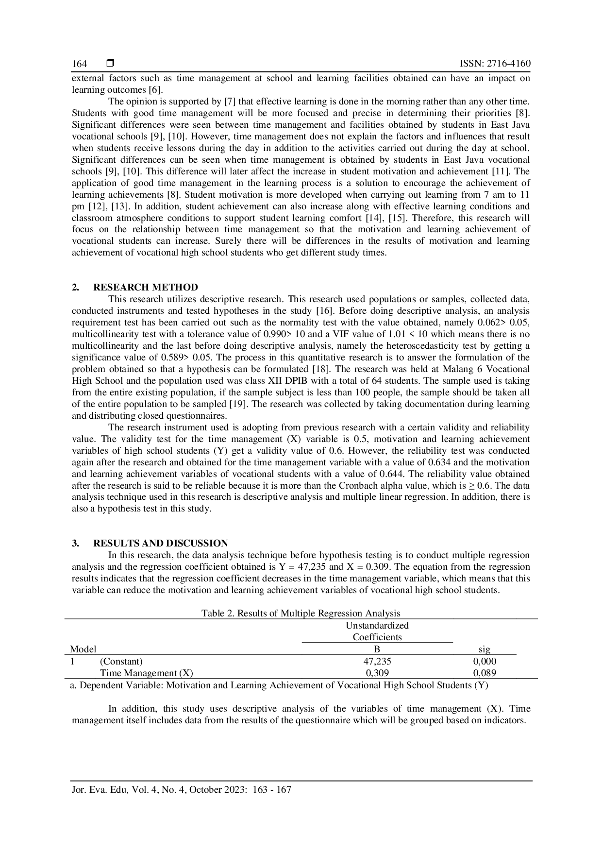 JURIS Does Effect of Time Management with Motivation Level and Learning Achievement Students of Vocational High School