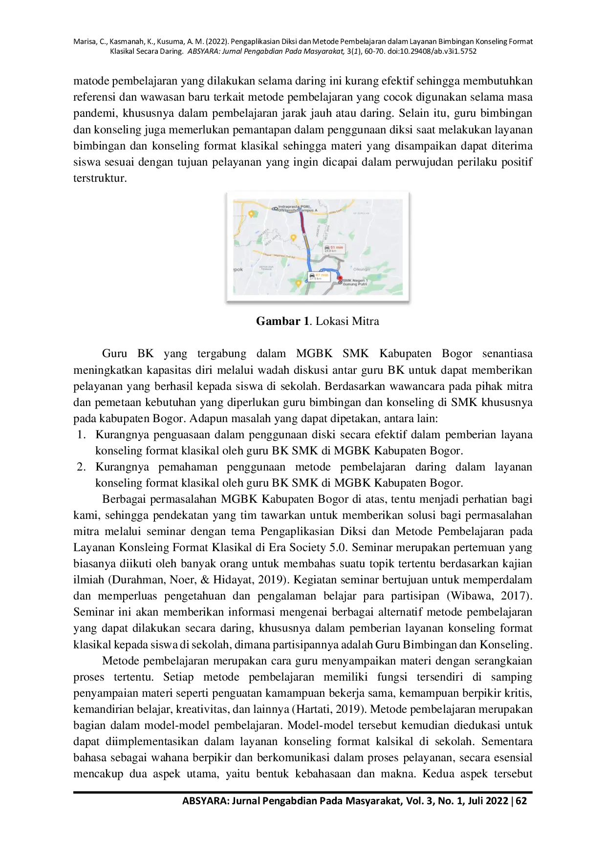 JURIS Pengaplikasian Diksi dan Metode Pembelajaran dalam Layanan Bimbingan Konseling Format Klasikal Secara Daring