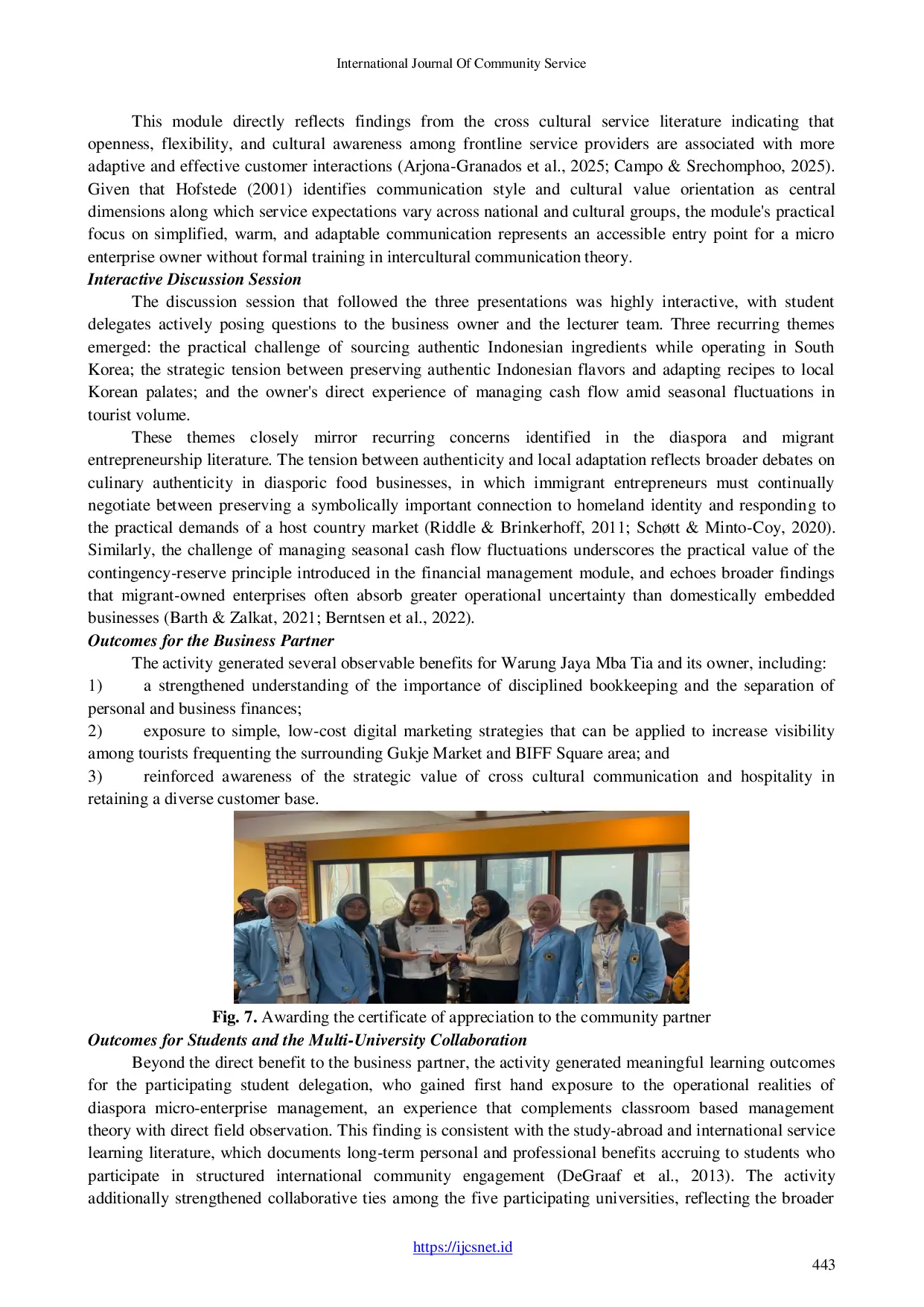 JURIS Empowering An Indonesian Diaspora Micro Enterprise Abroad A Multi University International Community Service On Financial Management Digital Marketing And Cross Cultural Communication At Warung Jay