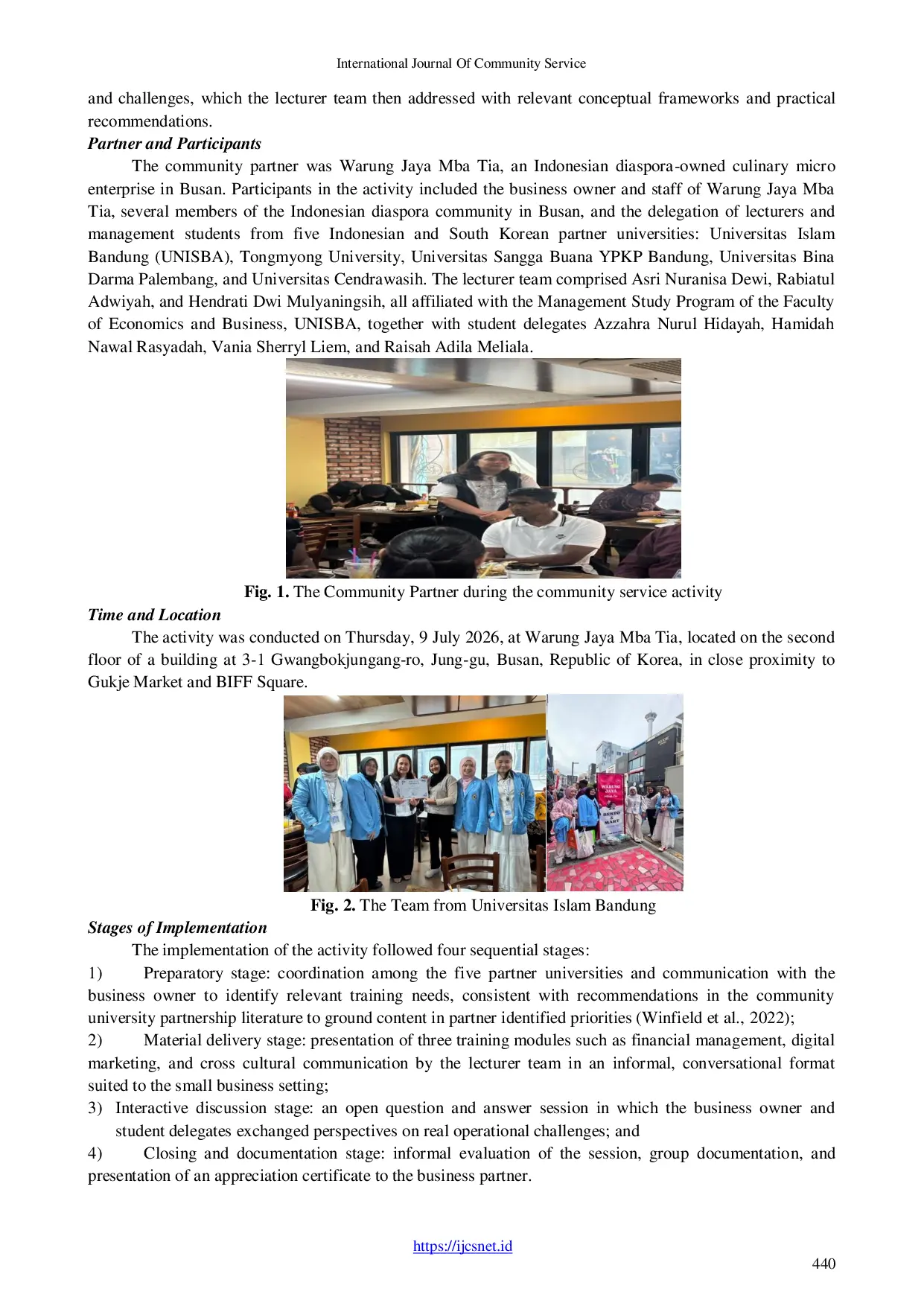 JURIS Empowering An Indonesian Diaspora Micro Enterprise Abroad A Multi University International Community Service On Financial Management Digital Marketing And Cross Cultural Communication At Warung Jay