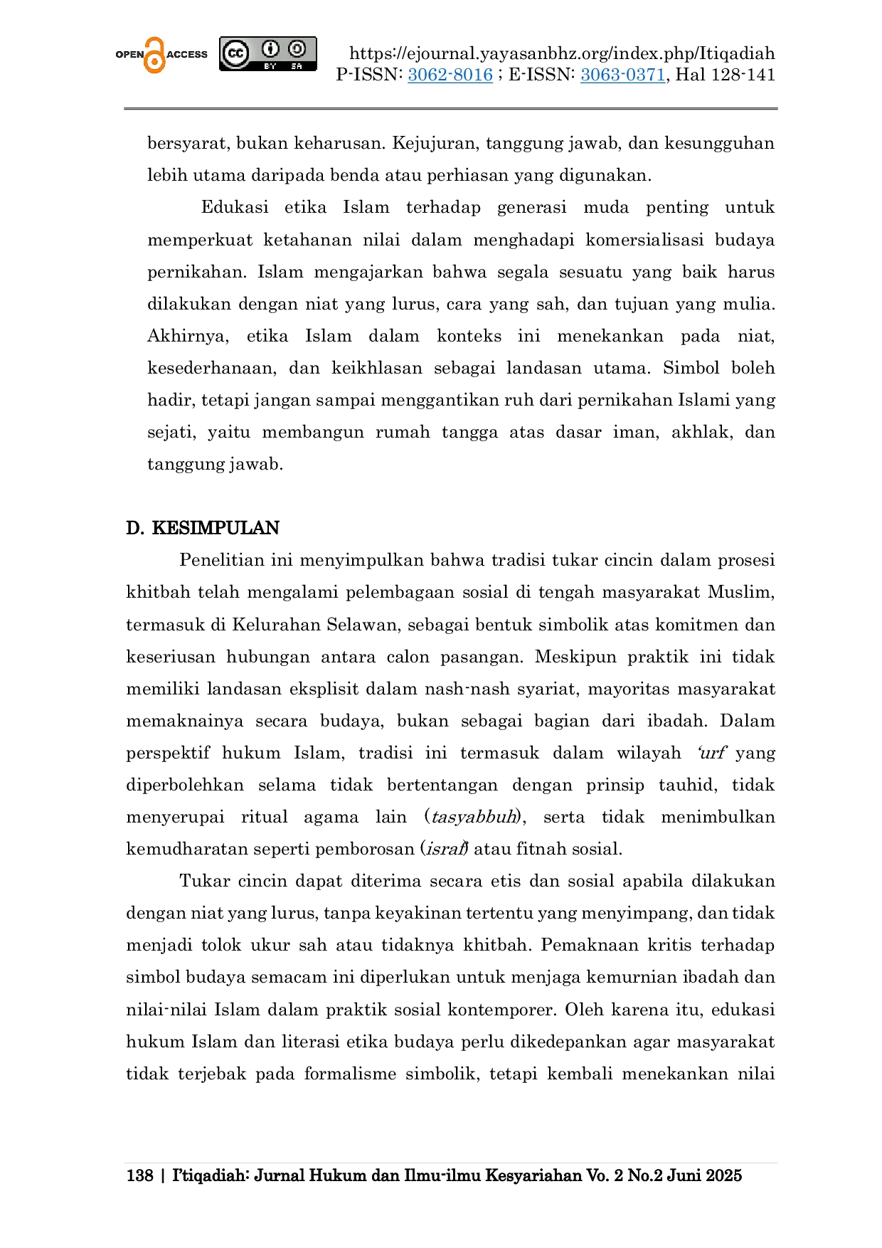 JURIS Tradisi Tukar Cincin Khitbah Dalam Wacana Keislaman Kontemporer