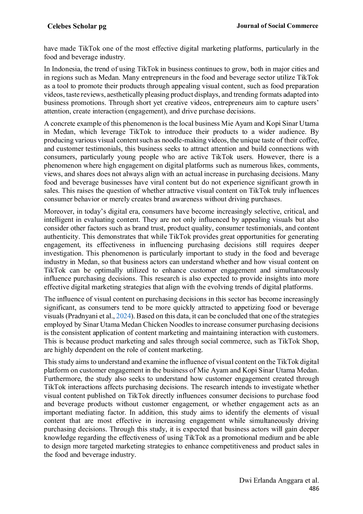JURIS The Influence of Visual Content on TikTok Social Media Toward Customer Engagement in the Food and Beverage Industry on Product Purchase Decisions