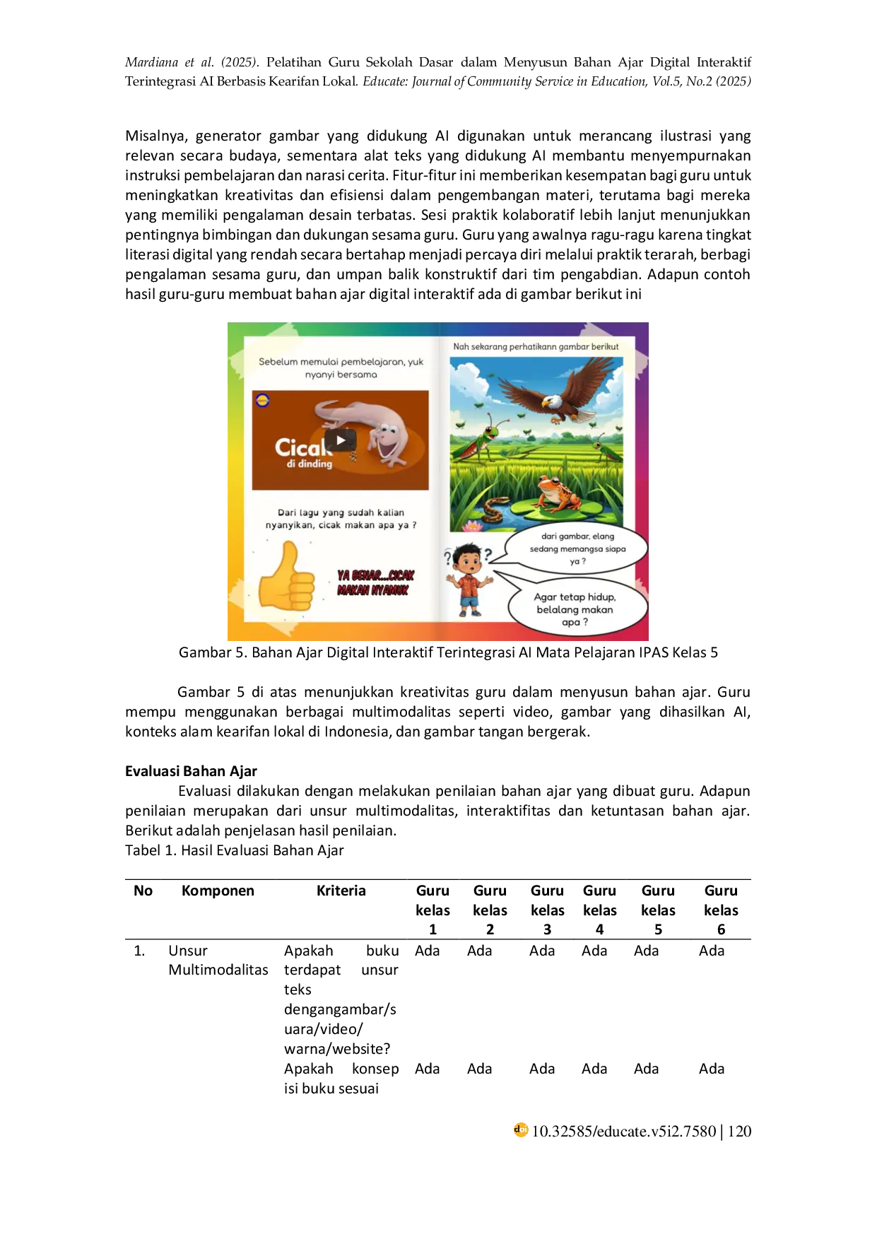 JURIS Pelatihan Guru Sekolah Dasar dalam Menyusun Bahan Ajar Digital Interaktif Terintegrasi AI Berbasis Kearifan Lokal