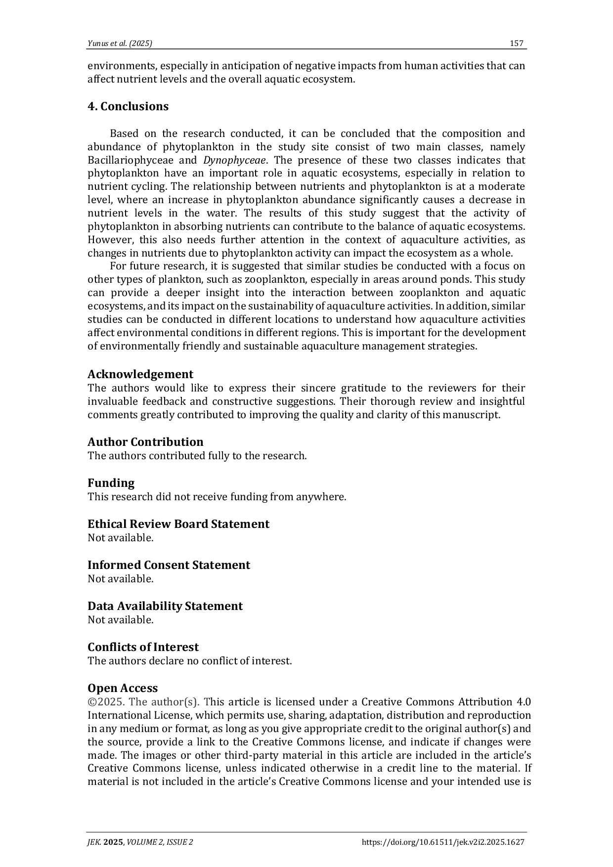 JURIS The relationship between nitrate and phosphate nutrients and phytoplankton abundance in coastal waters Implications for ecosystem dynamics