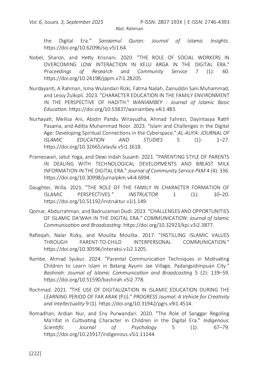 JURIS Islamic Education in The Family in The Digital Age