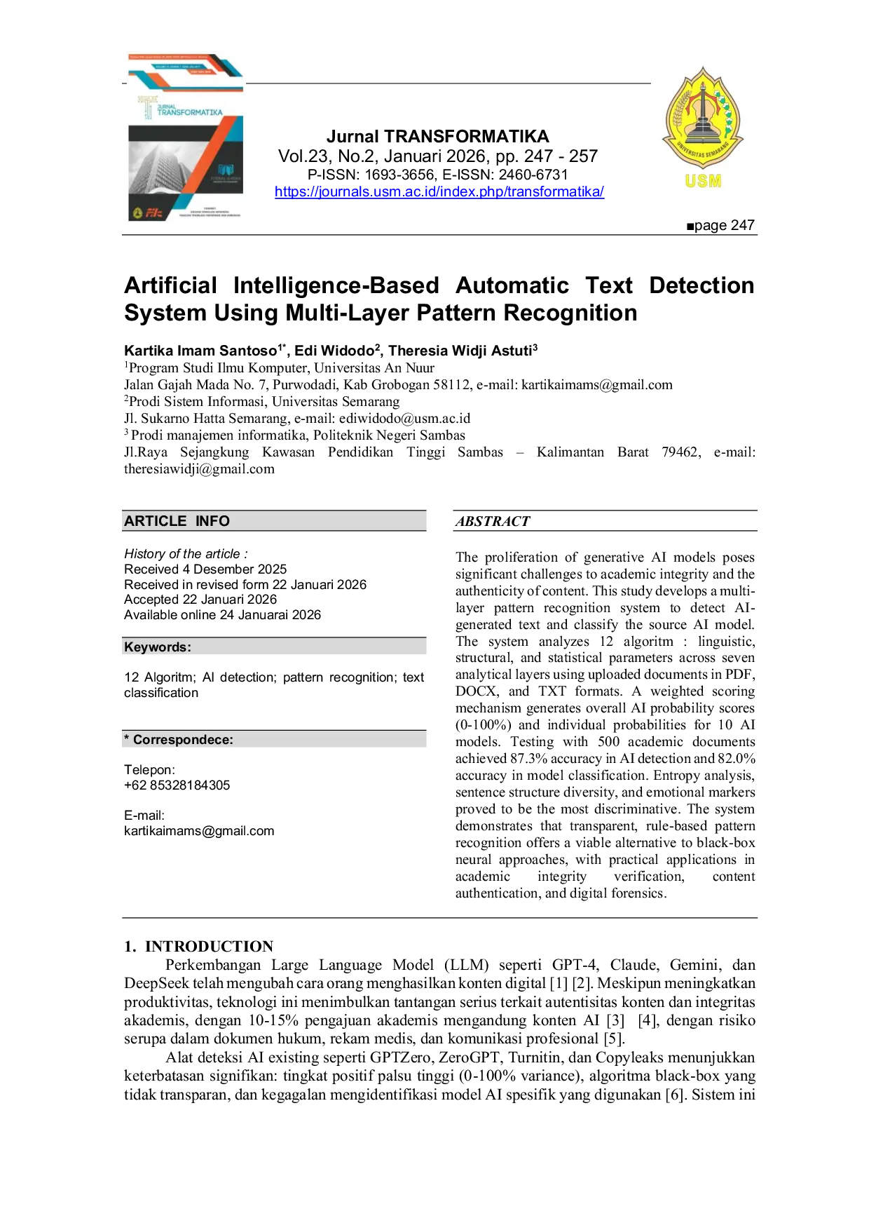 JURIS Artificial Intelligence Based Automatic Text Detection System Using Multi Layer Pattern Recognition