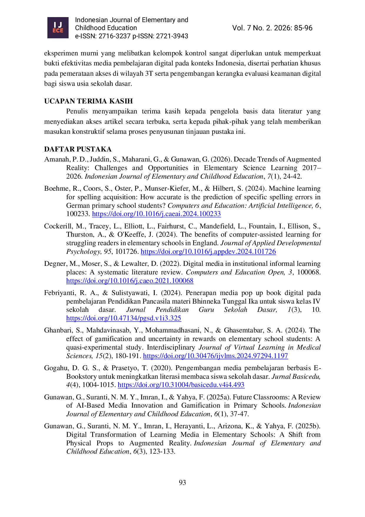 JURIS Synergy of Technology and Pedagogy A Review of Modern Learning Media in Primary Education