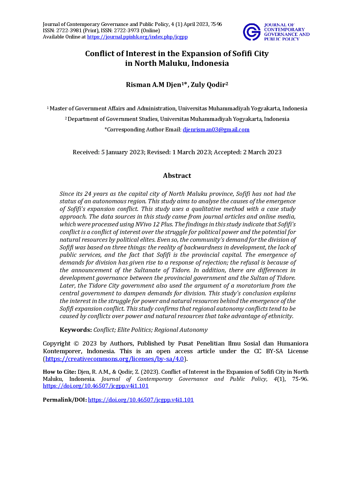 juris Conflict Of Interest In The Expansion Of Sofifi City